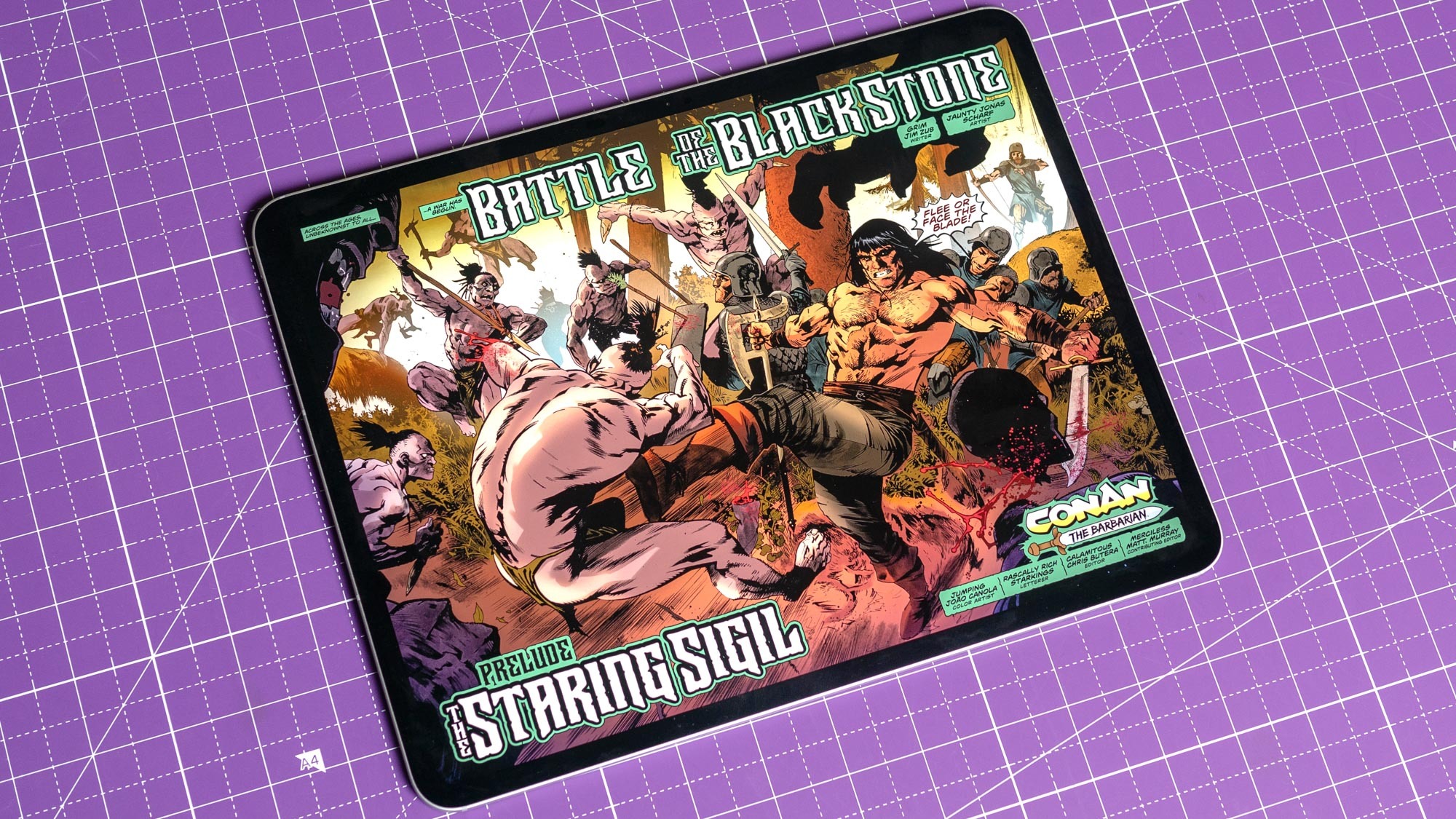 ספר הקומיקס קונאן הברברי ב-iPad Pro 2024