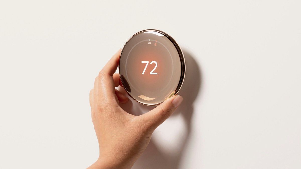 Supposed shot of next generation Google Nest smart thermostat as leaked by MysteryLupin on X