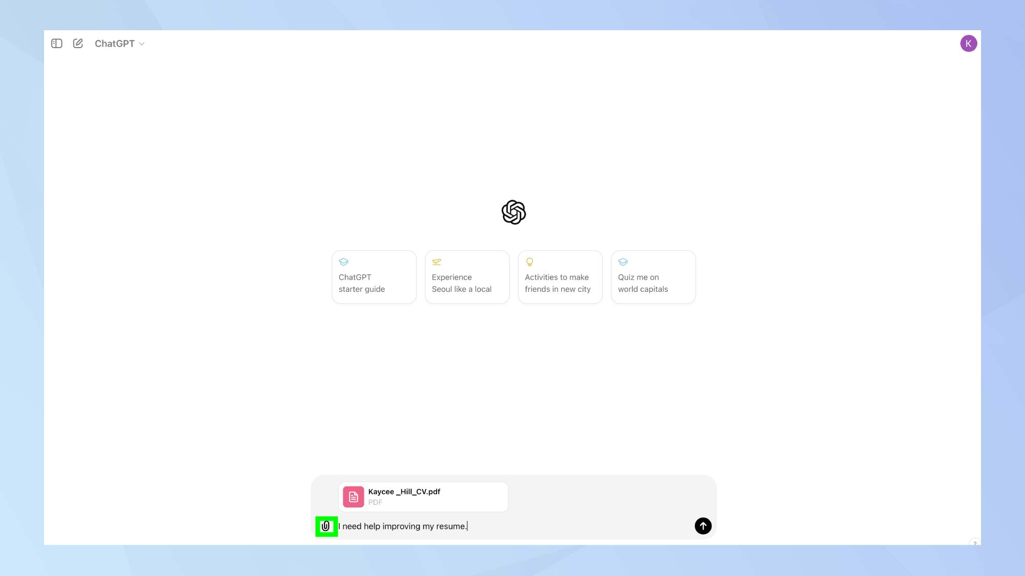 ChatGPT צרף את קורות החיים שלך 