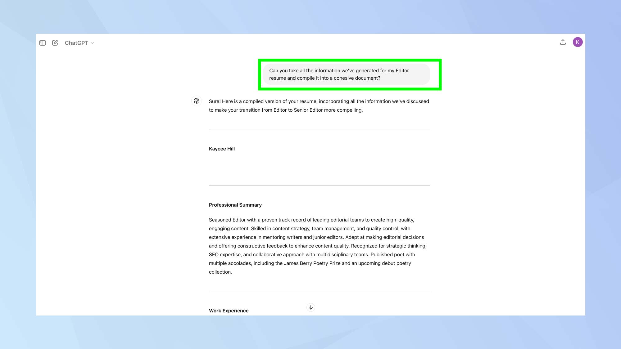 קורות חיים של ChatGPT 