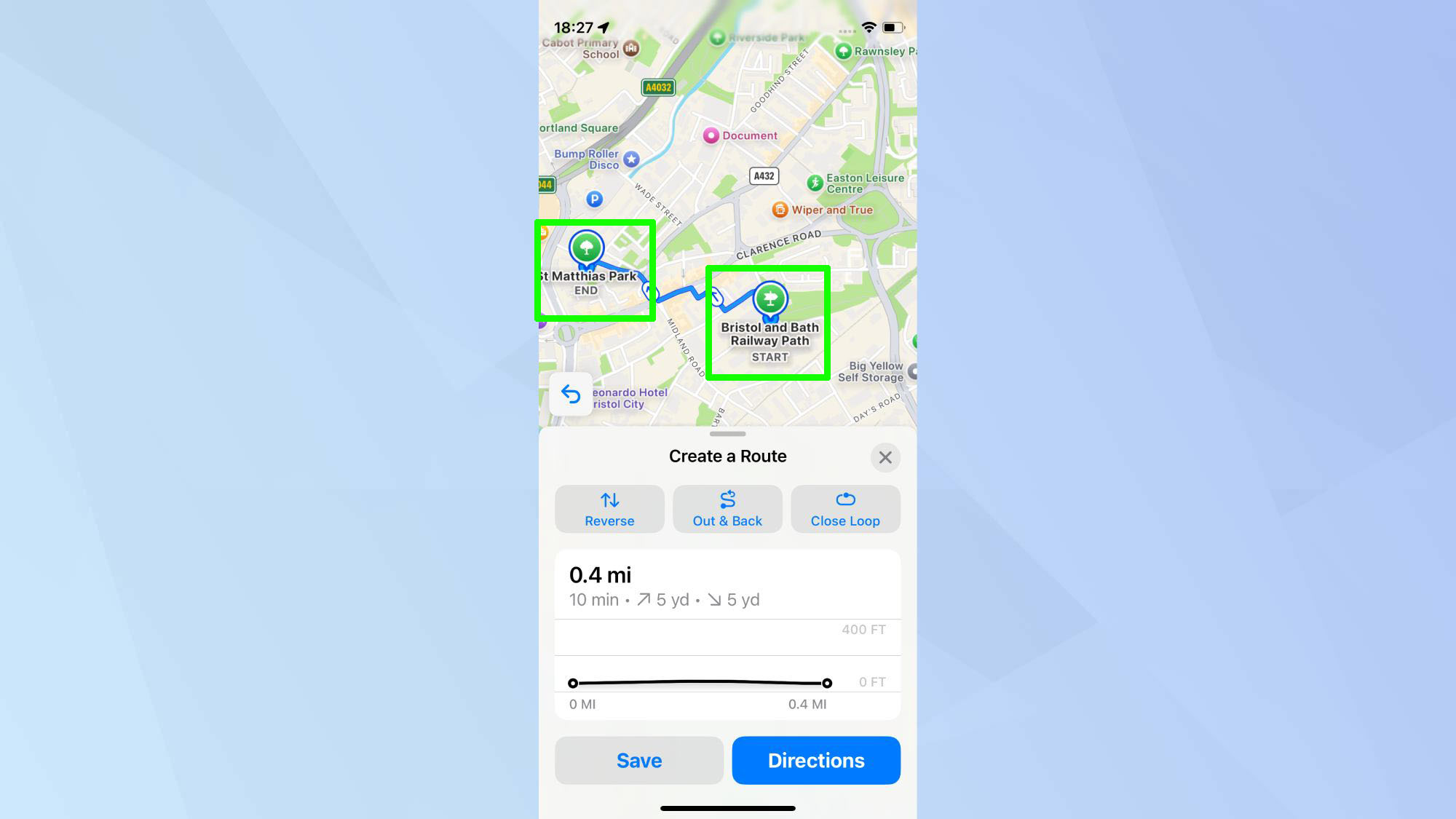 מפות אפל מתארות מסלול 