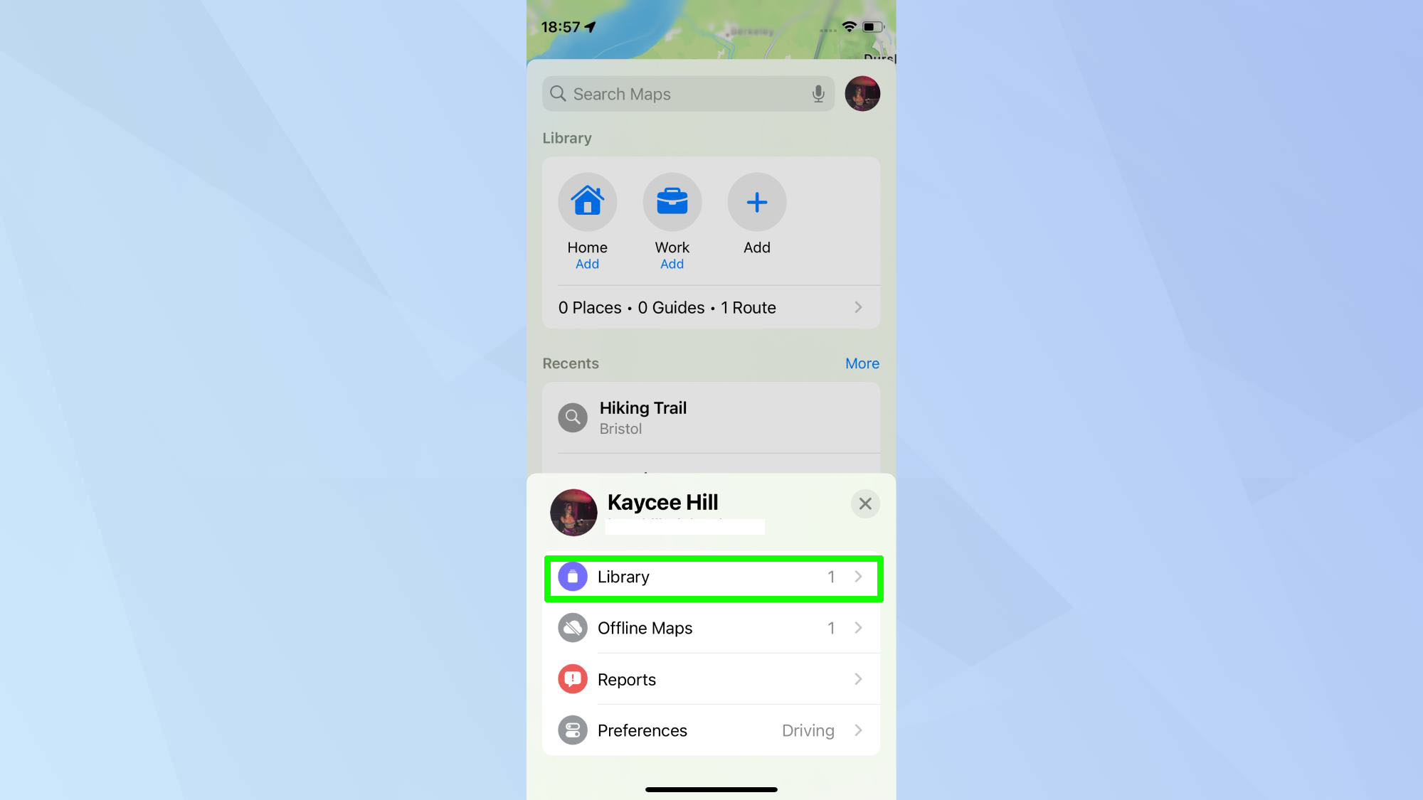 ספריית מסלול מותאם אישית של אפל מפות 