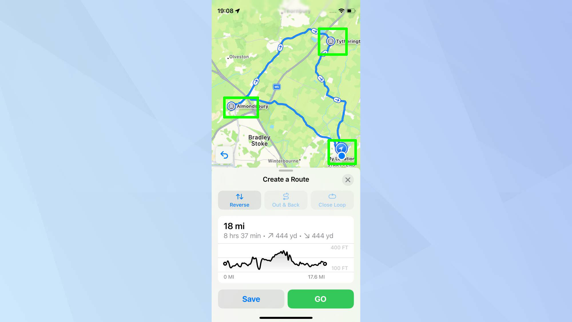אפל מפות נתיב מסלול מותאם אישית