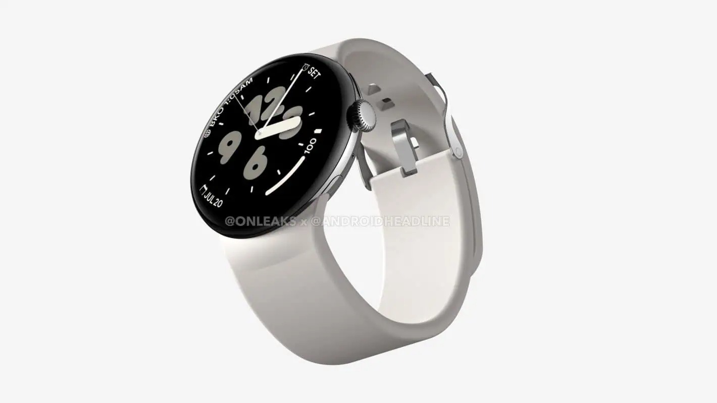תמונה דלפה של השעון החכם Google Pixel Watch 3 XL