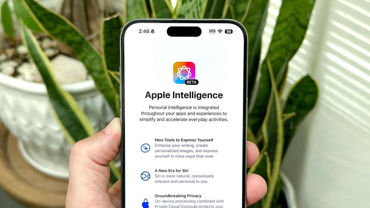 Apple Intelligence logo on iPhone