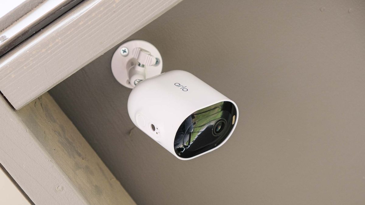 Arlo Pro 5S 2K security camera attached to home exterior