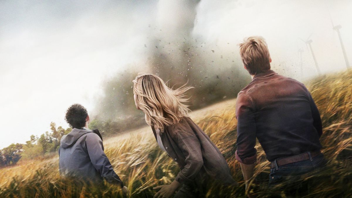 Anthony Ramos, Daisy Edgar-Jones, and Glen Powell in Twisters movie poster