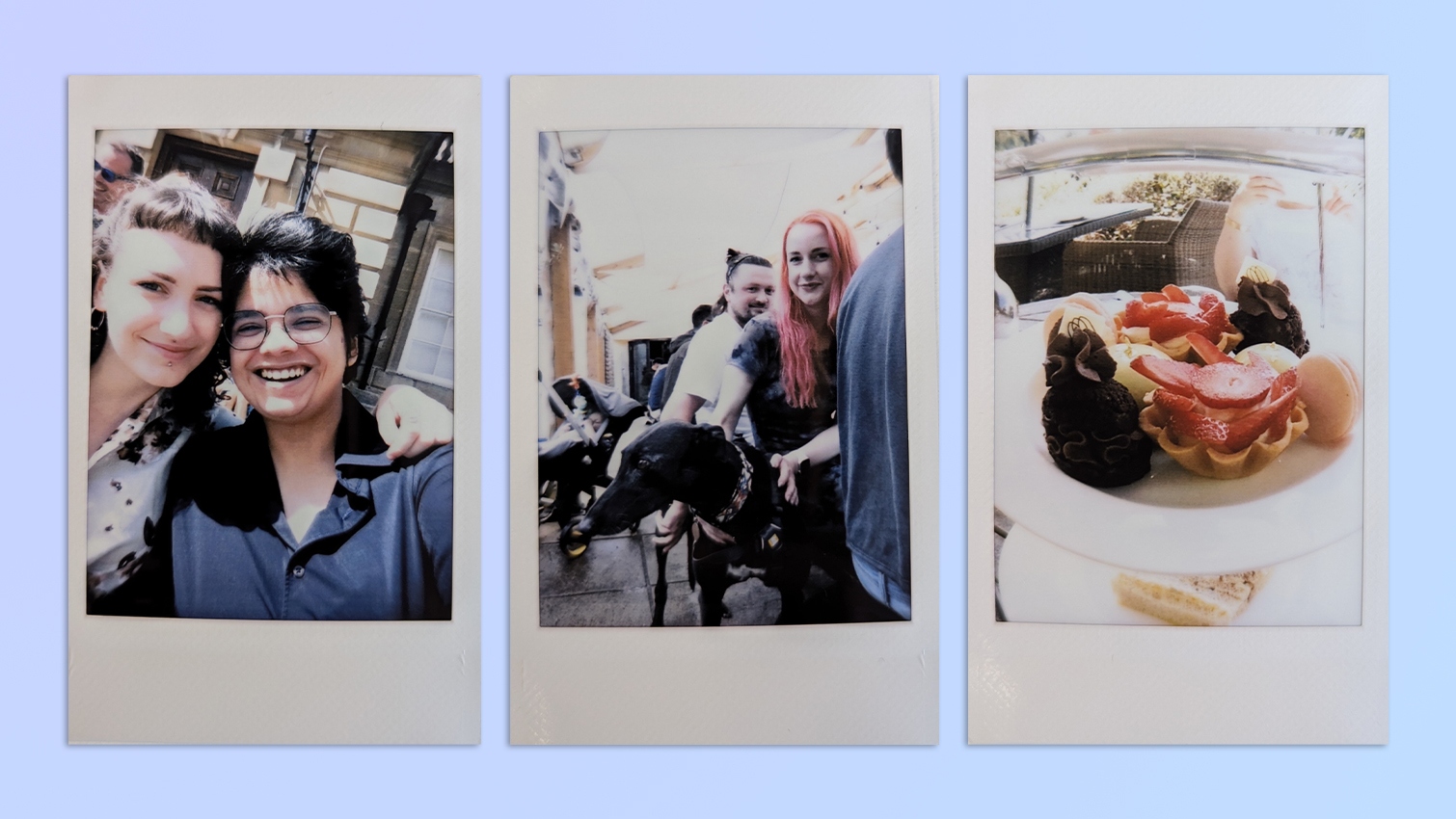 אוסף תמונות שצולמו עם מצלמת Fujifilm Instax mini LiPlay 2 ב-1 בצבע ירוק matcha