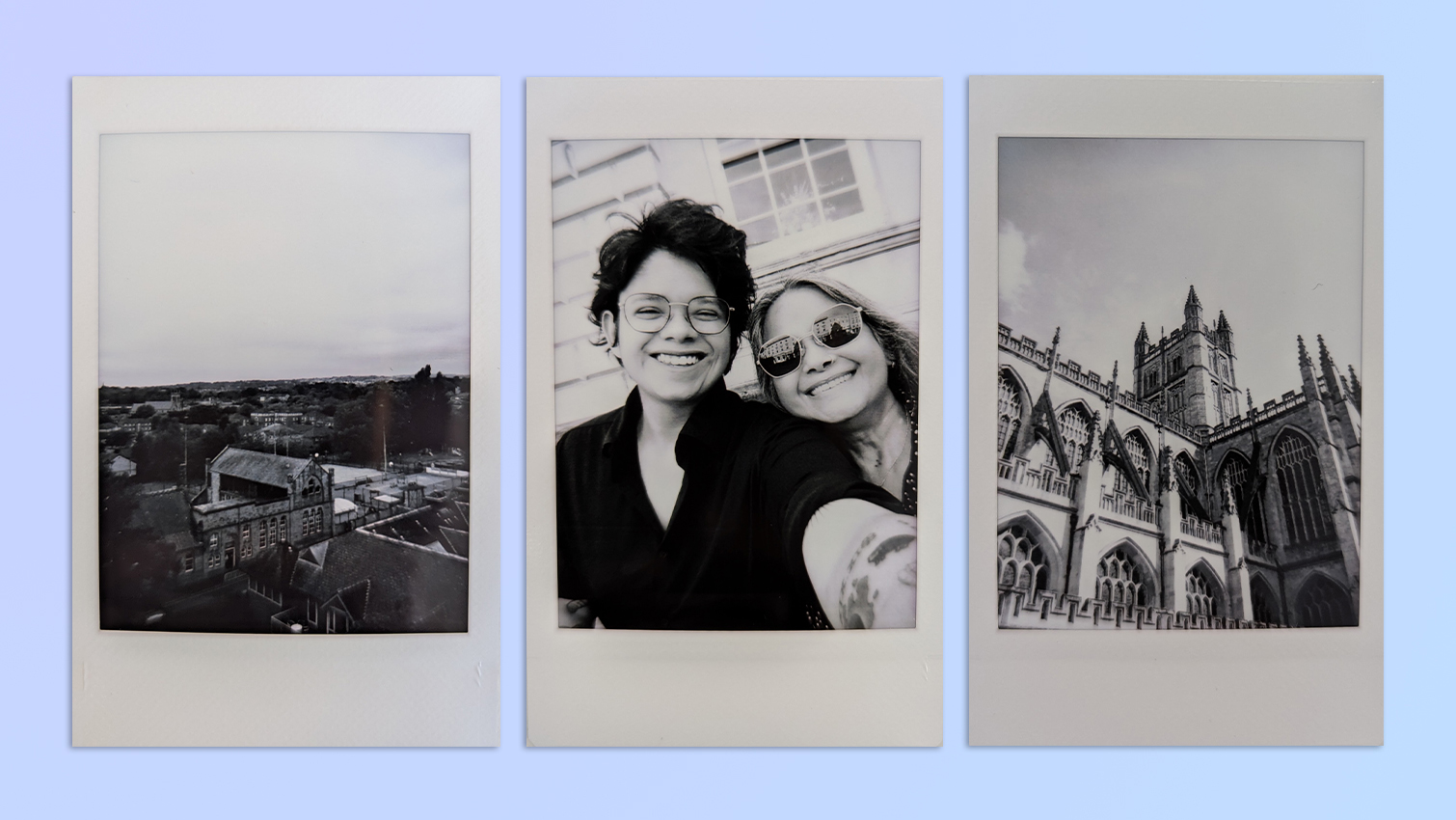 אוסף תמונות שצולמו עם מצלמת Fujifilm Instax mini LiPlay 2 ב-1 בצבע ירוק matcha