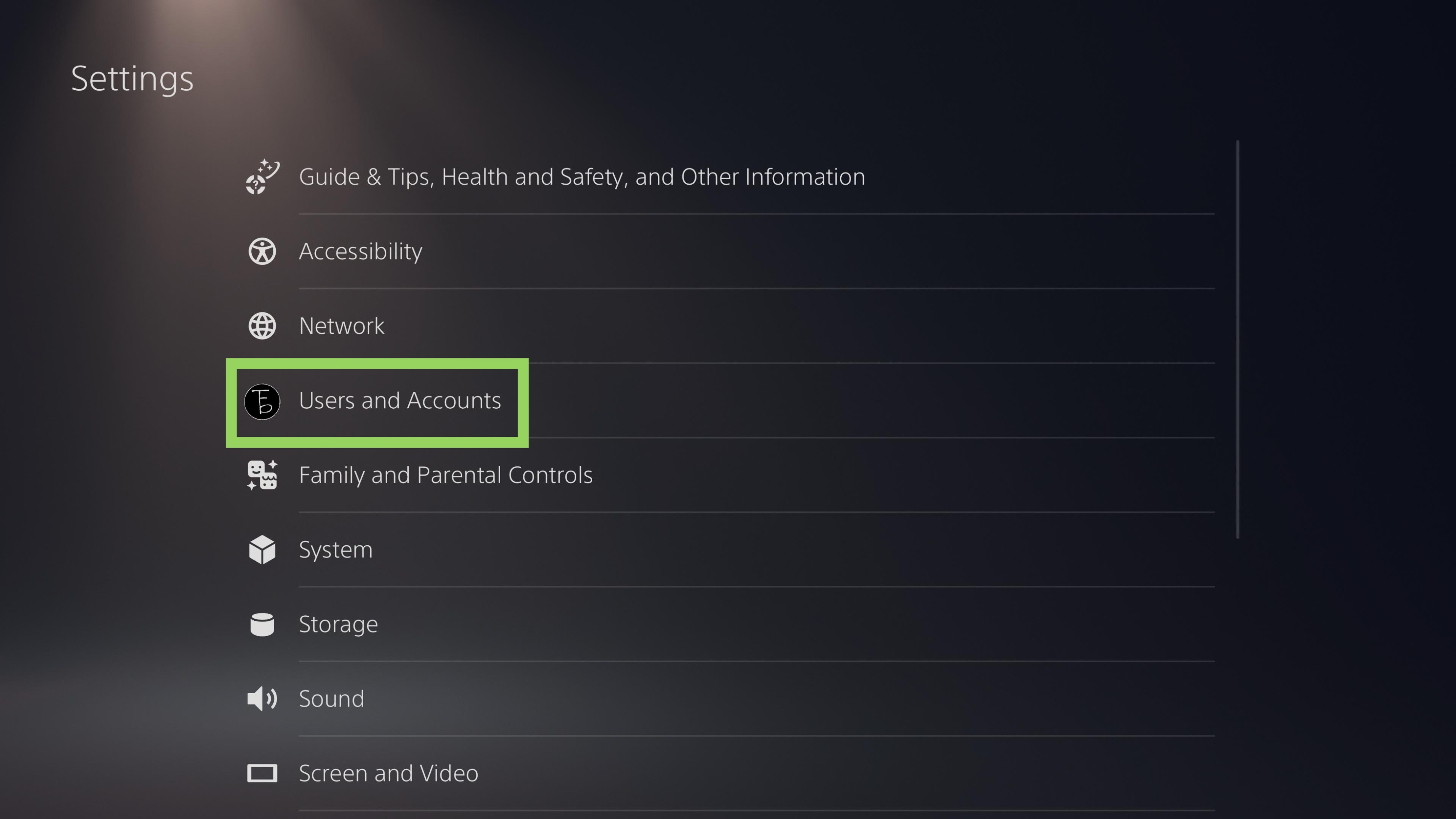 צילום מסך של ממשק המשתמש של PS5, המדגים את השלבים לגישה לדפדפן האינטרנט PS5