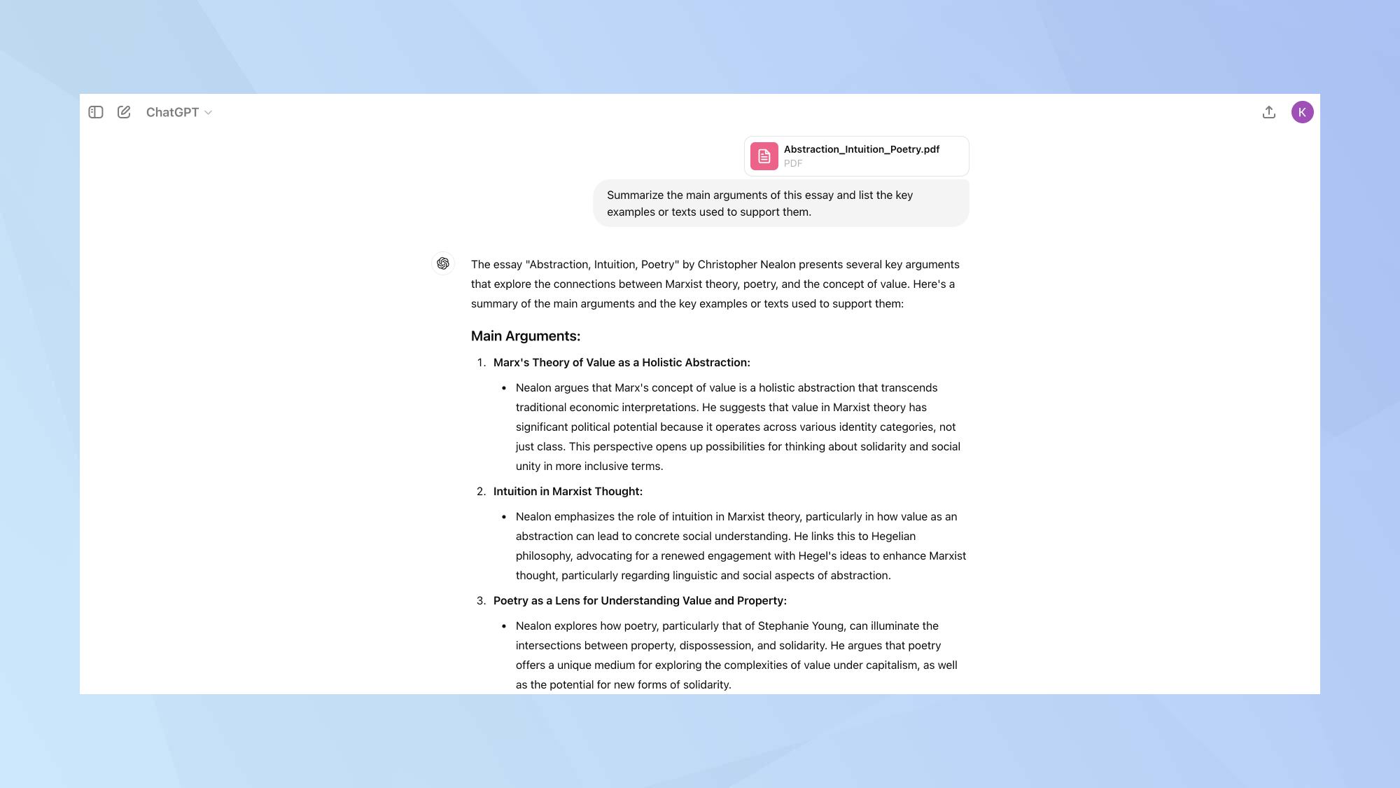 יצירת הנחיית PDF של ChatGPT 