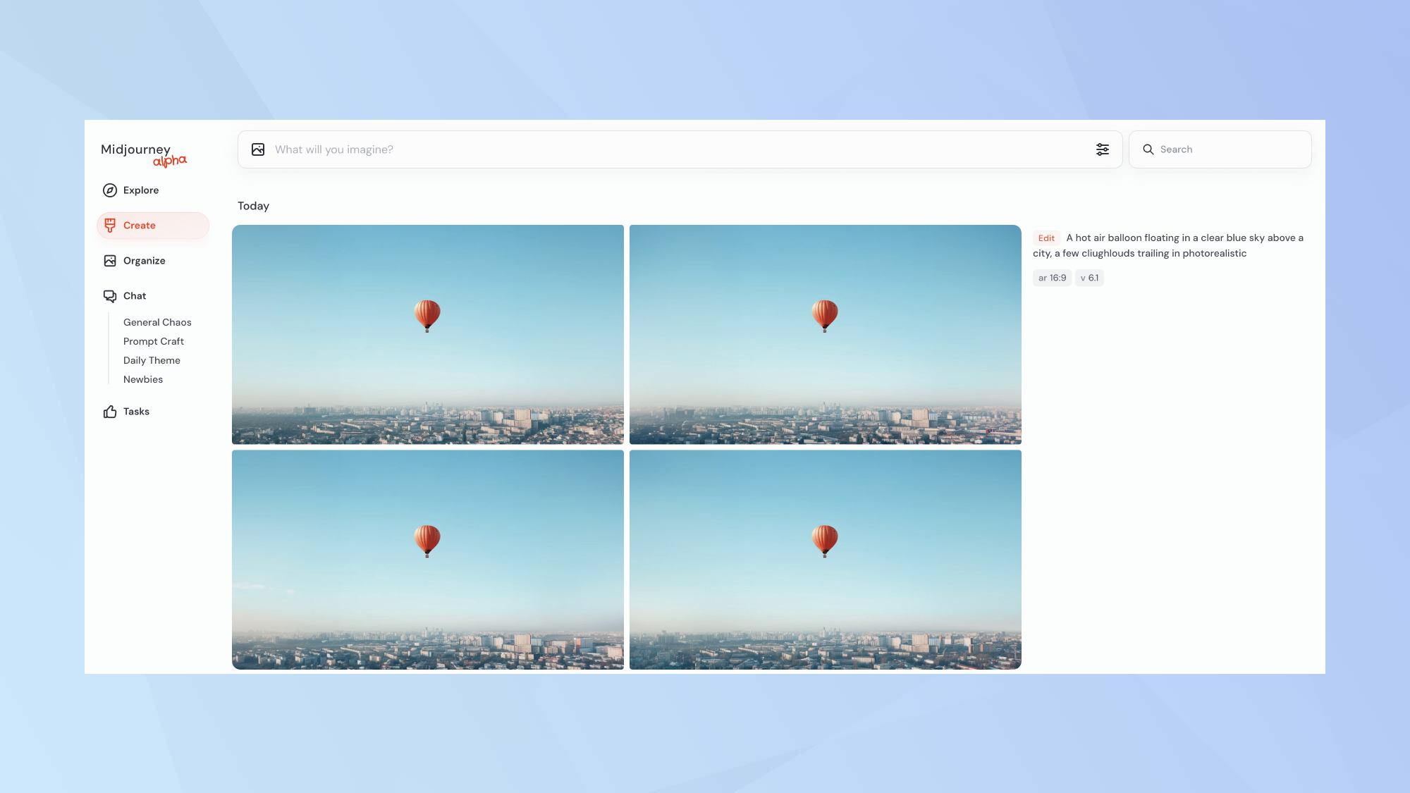 תמונה סופית של עורך Midjourney