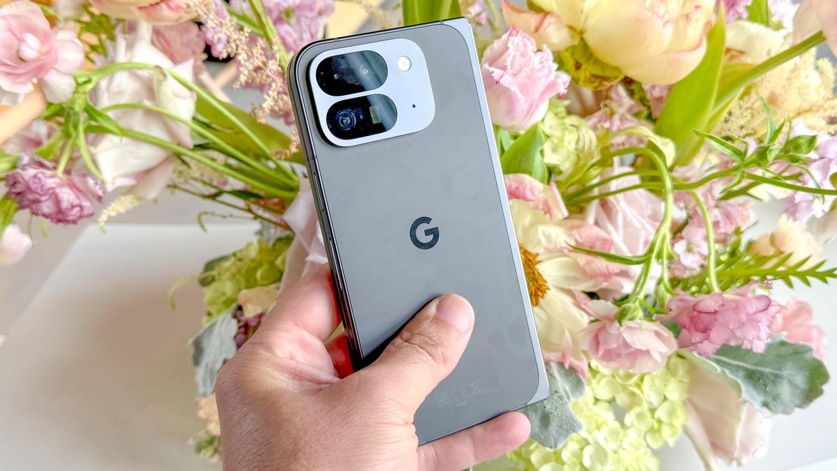 Google Pixel 9 Pro Fold in case showing rear cameras