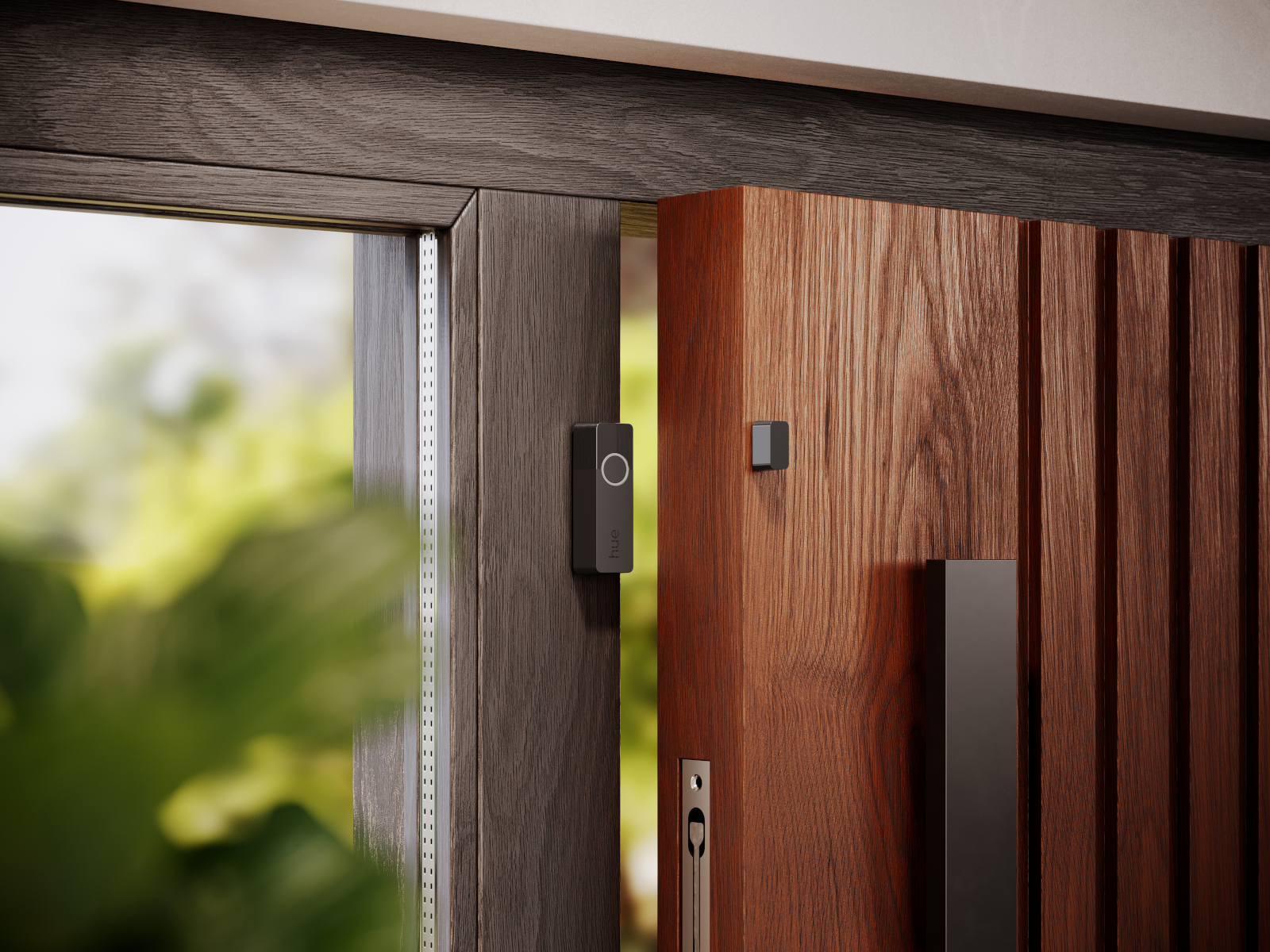 מצלמות אבטחה, פנסים וחיישני מגע של Philips Hue Secure.