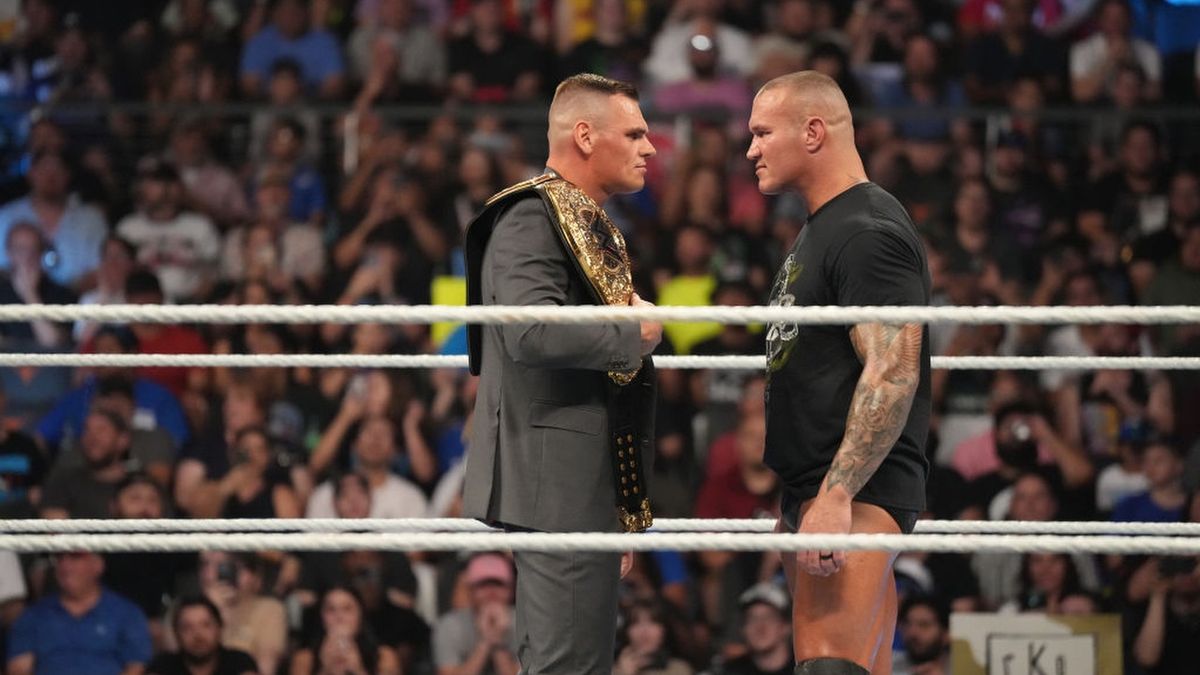 World Heavyweight Champion Gunther goes face to face with Randy Orton ahead of their title match at WWE Bash in Berlin