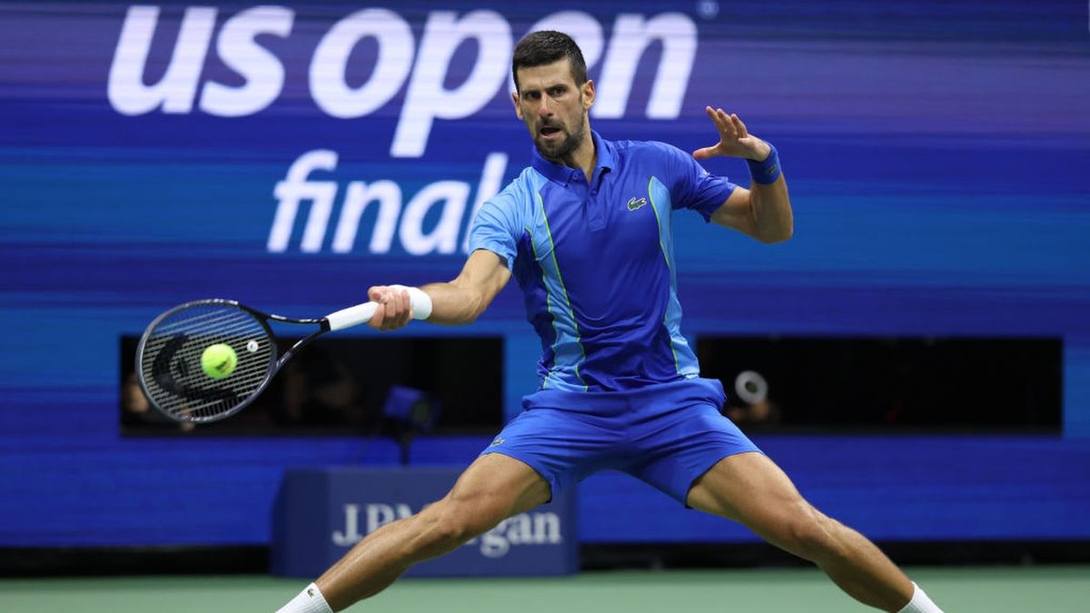 Novak Djokovic of Serbia plays a forehand against Daniil Medvedev of Russia during their Men's Singles Final match on Day Fourteen of the 2023 US Open ahead of the 2024 edition of the event