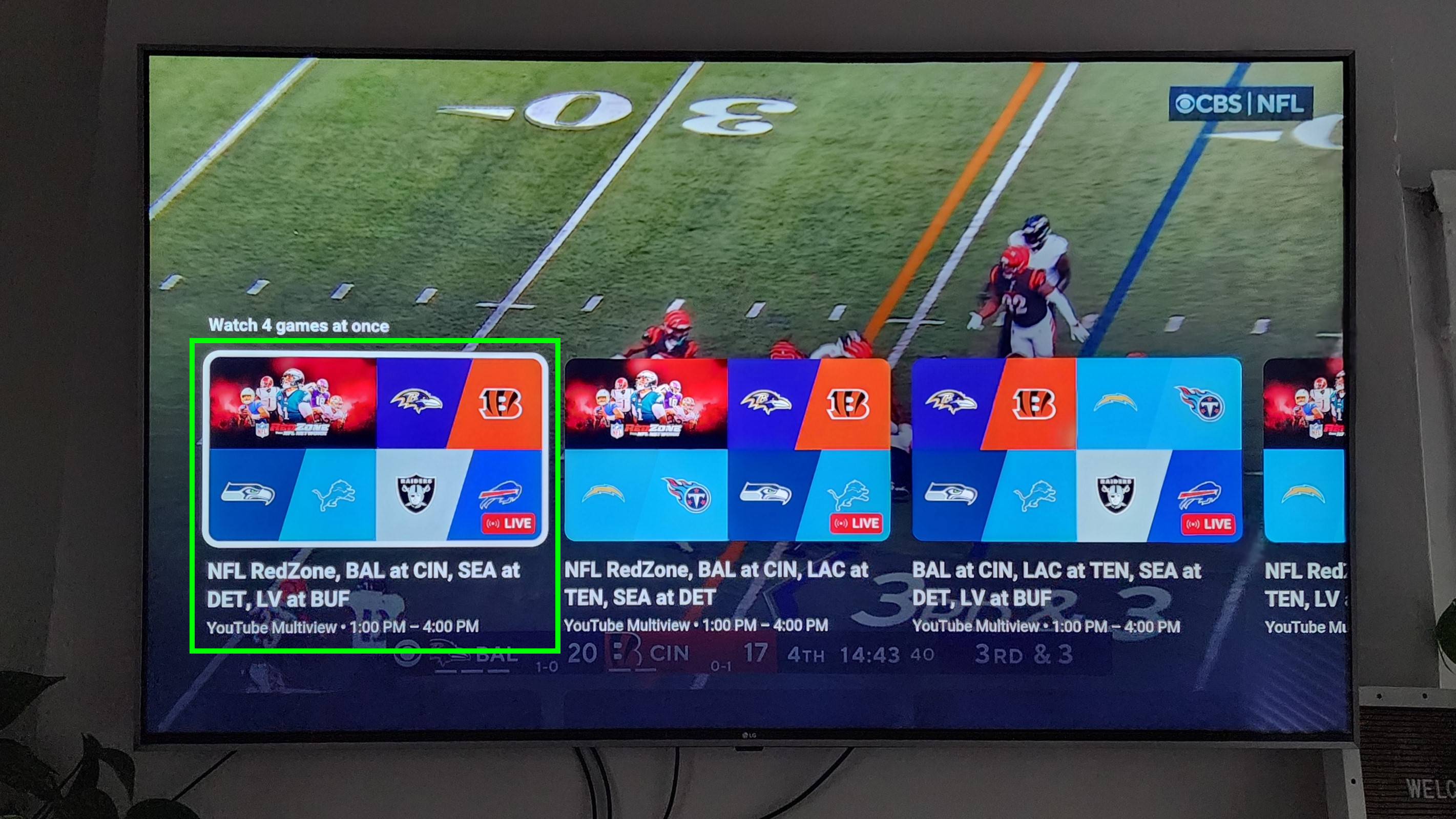 כיצד להשתמש ב-NFL Sunday Ticket multiview
