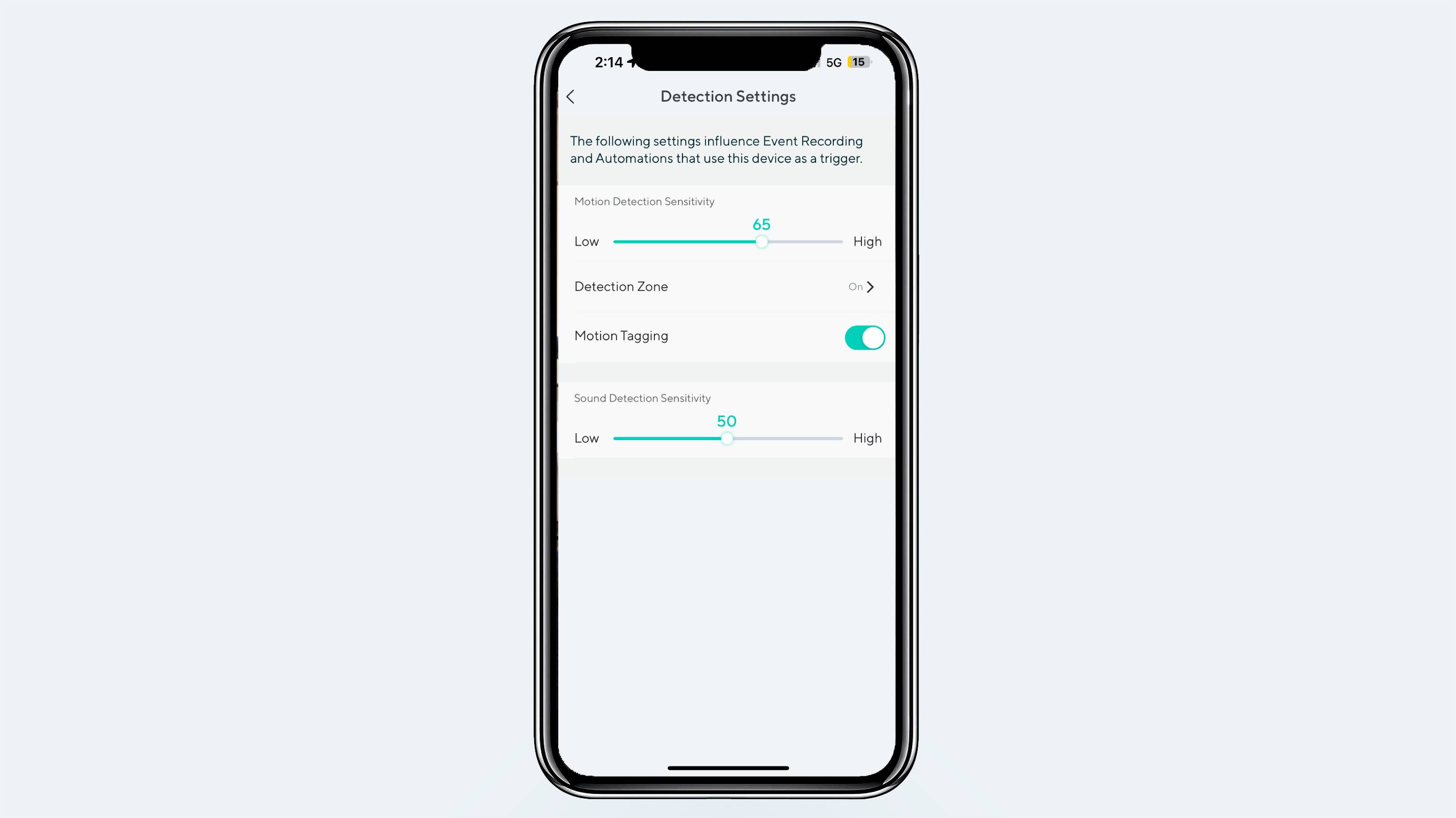 הגדרות רגישות Wyze