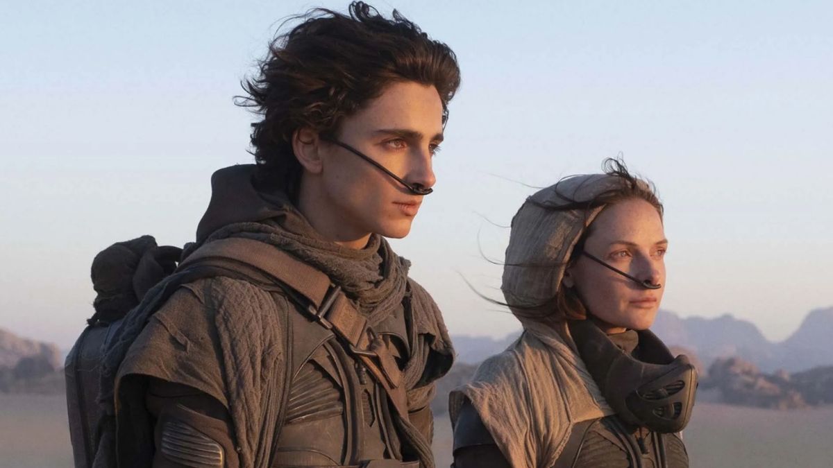 Timothée Chalamet and Rebecca Ferguson in a still from 'Dune: Part 1'