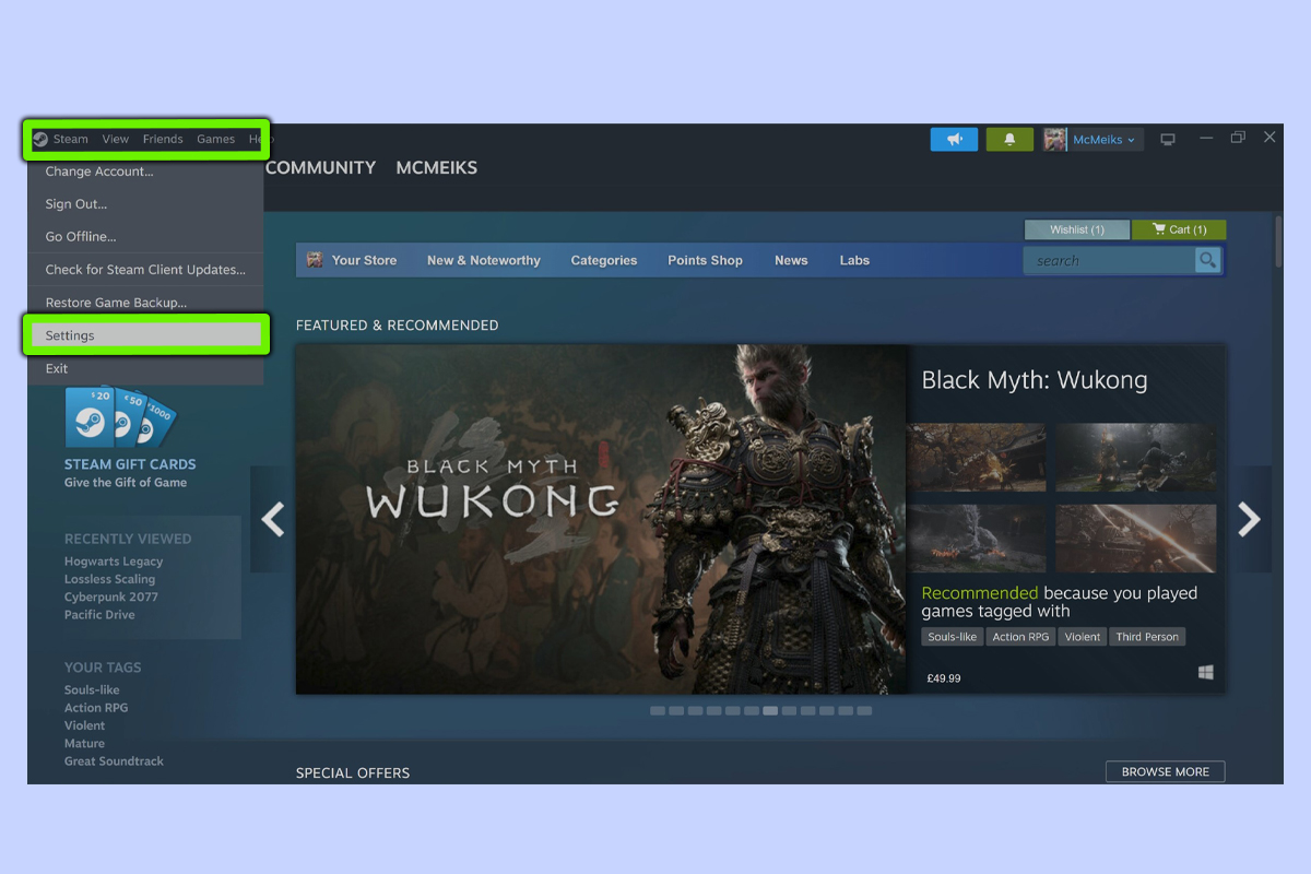 הקלטת משחקי Steam שלב 1