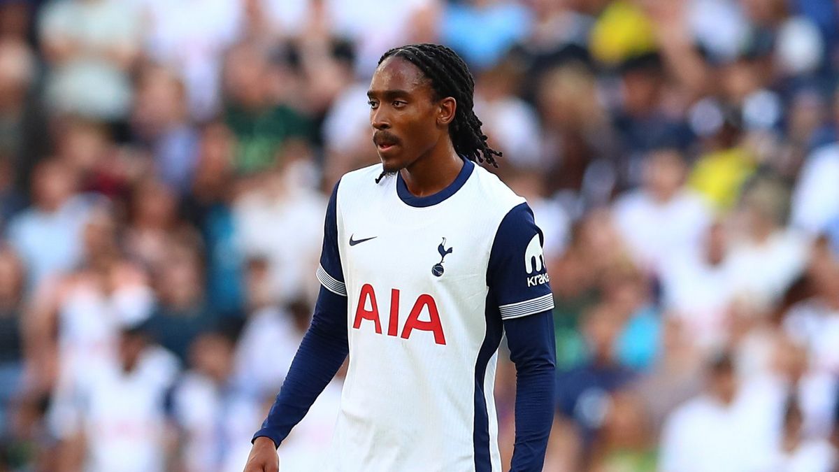 Djed Spence of Tottenham Hotspur ahead of the Coventry City vs Tottenham live stream