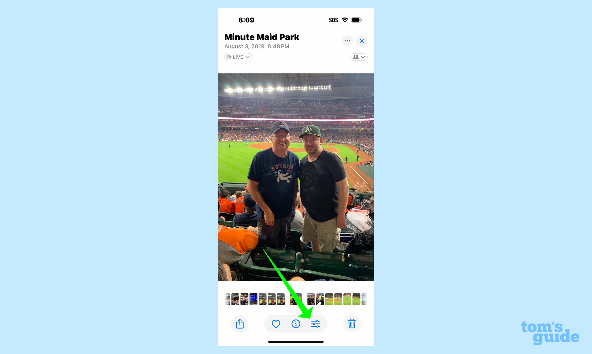 כדי לבטל שינויים, הקש על ערוך באפליקציית התמונות