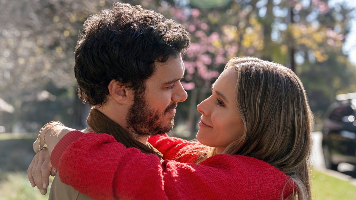 Noah (Adam Brody) and Joanne (Kristen Bell) hugging in Netflix's "Nobody Wants This"