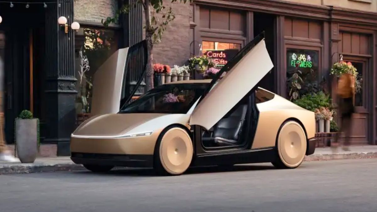 Close up rendering of Tesla Cybercab