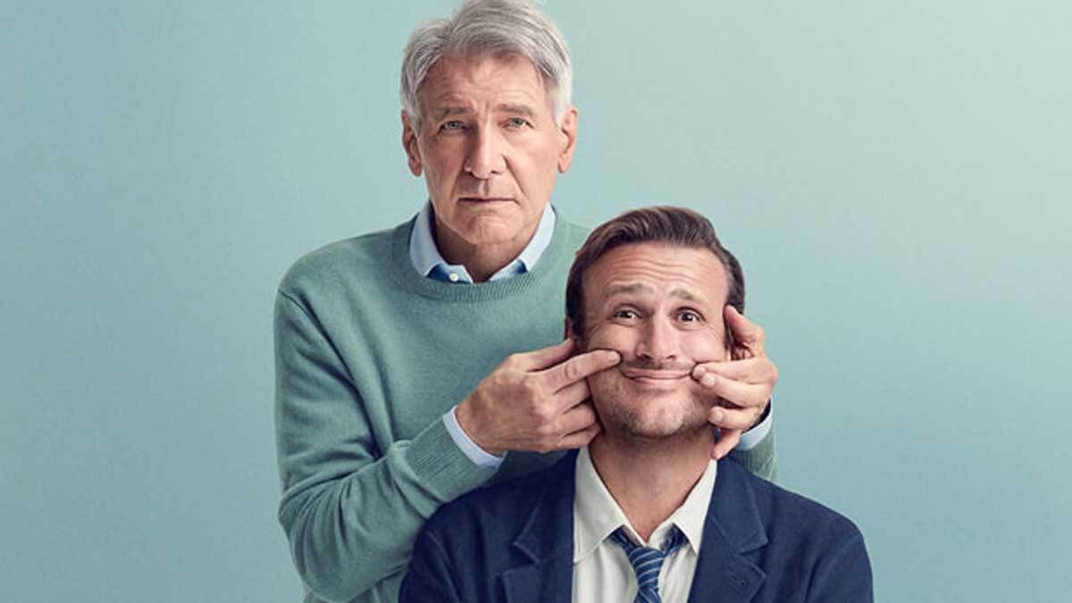 Harrison Ford adjusts Jason Segel's face in poster for Shrinking