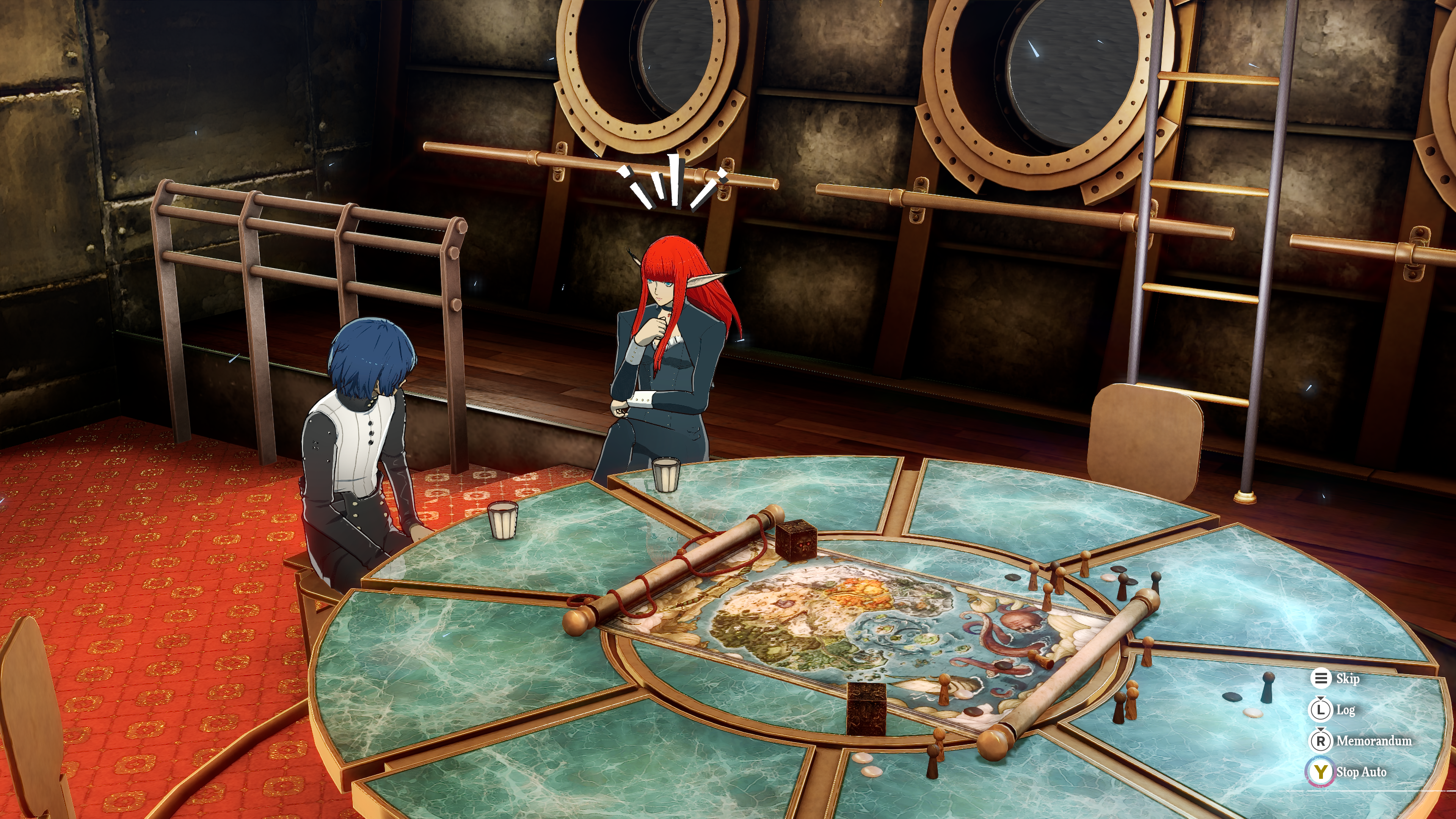 הדמות הראשית של Metaphor: ReFantazio והולקנברג דנים באסטרטגיית החבטה על סיפון ה-Guntlet Runner