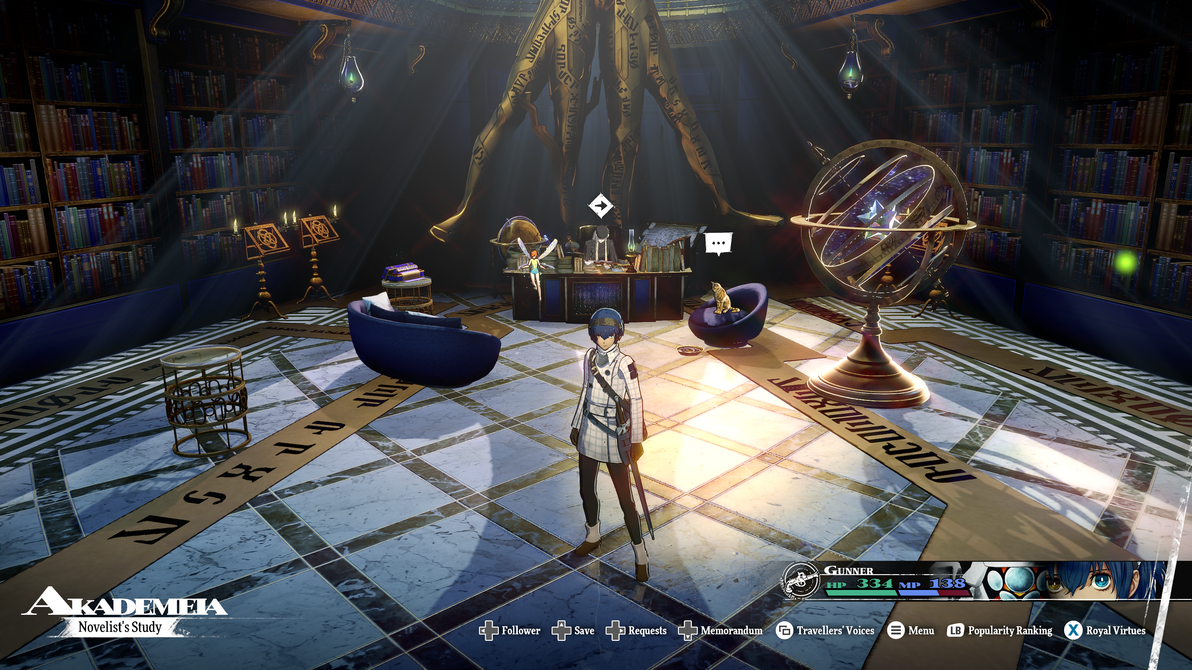 צילום מסך המציג את הדמות הראשית של Metaphor: ReFantazio באקדמיה