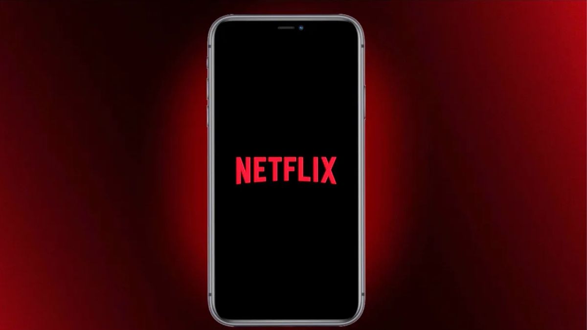 Netflix logo on a phone