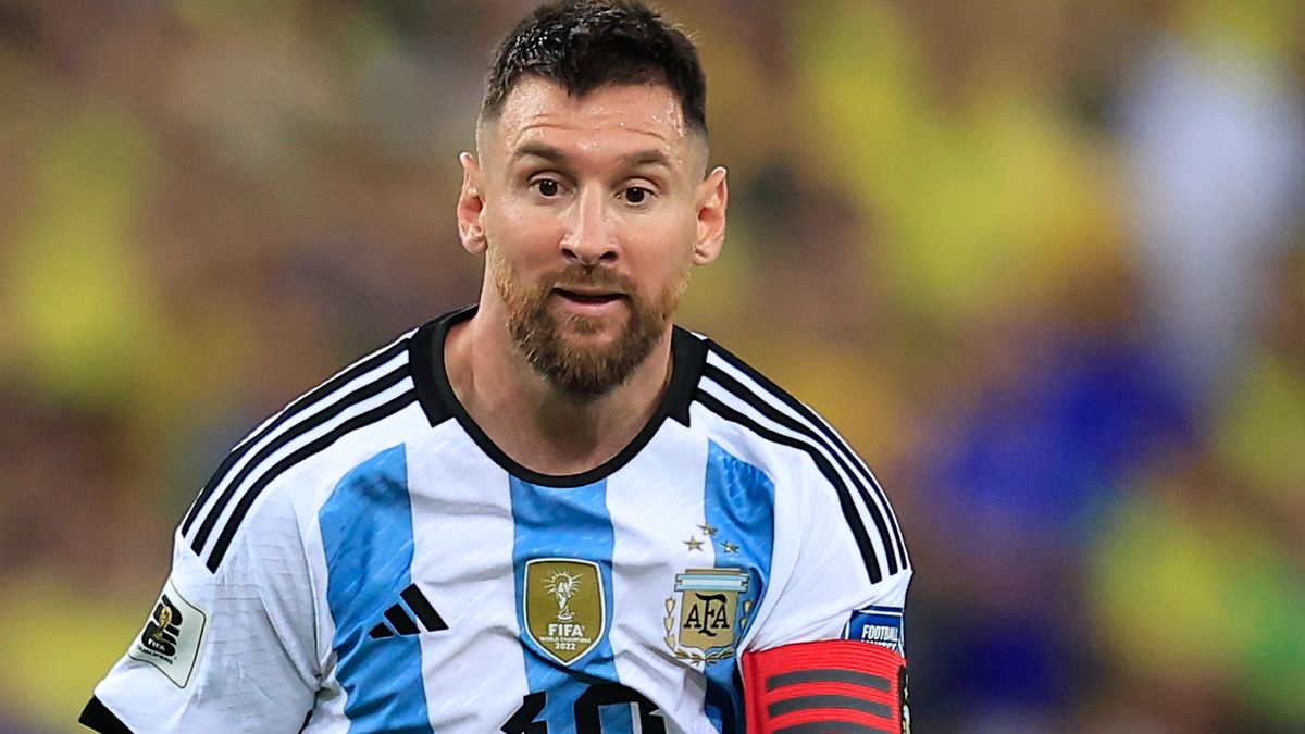 Lionel Messi of Argentina kicks the ball during a FIFA World Cup 2026 Qualifier ahead of the Venezuela vs Argentina live stream