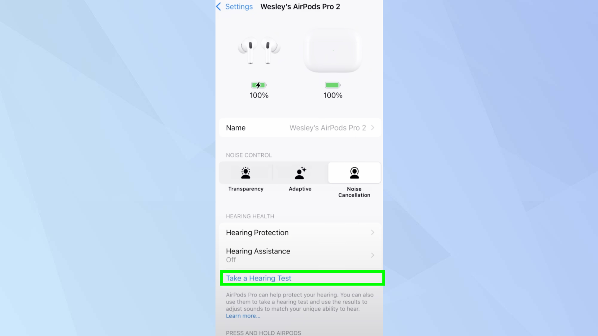 בצע בדיקת שמיעה מודגשת 