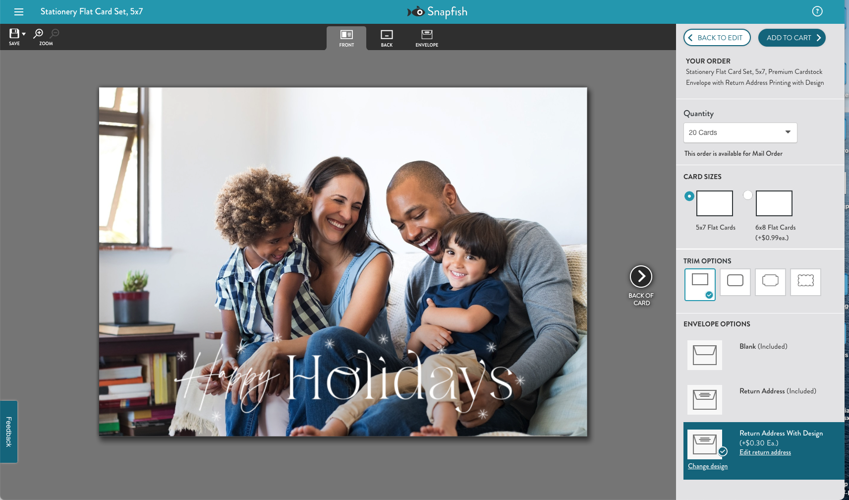 תוכנת כרטיסי צילום Snapfish