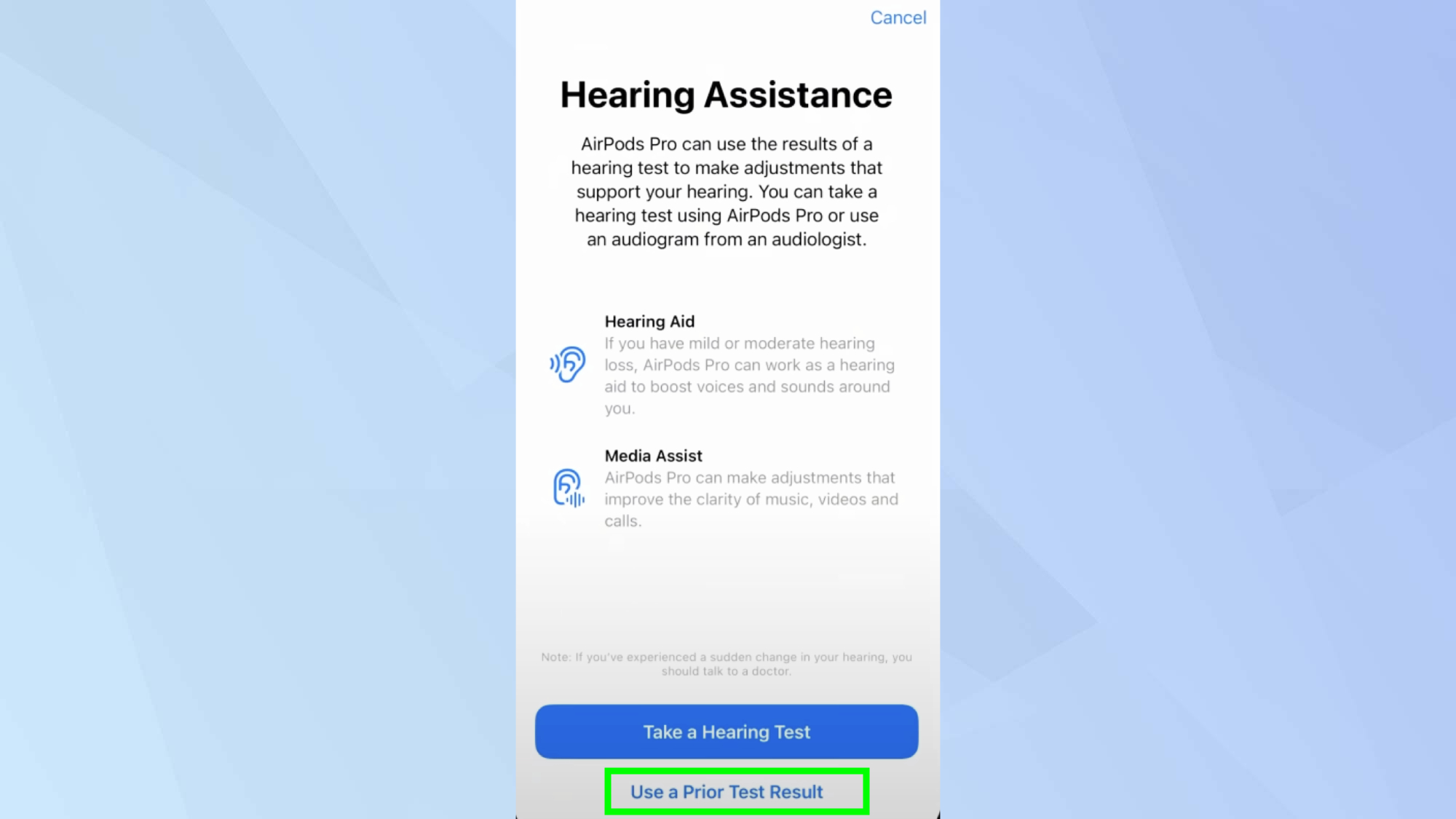 השתמש בתוצאת בדיקה קודמת המודגשת