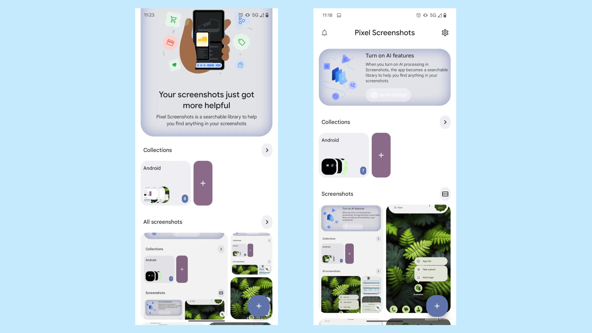 תמונה המציגה את התוספת של כפתור פריסה חדש בצילום מסך Pixel