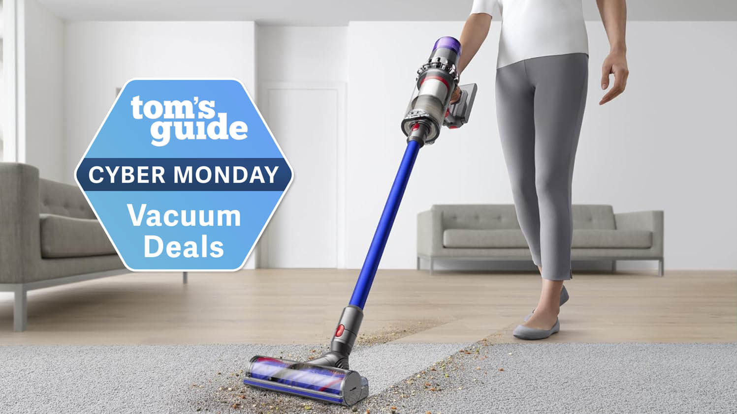 מנקה אלחוטי Dyson V11 על הרצפה