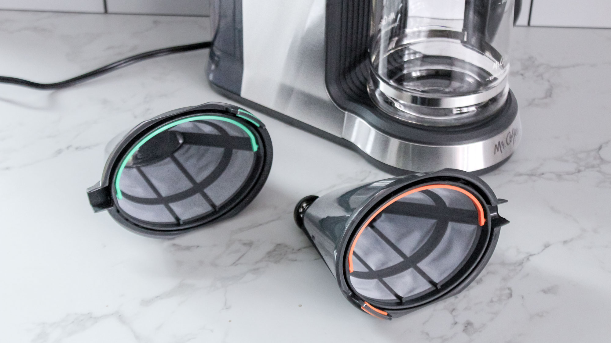 Mr. Coffee Perfect Brew מכונת קפה שתי סלסלות לשימוש חוזר