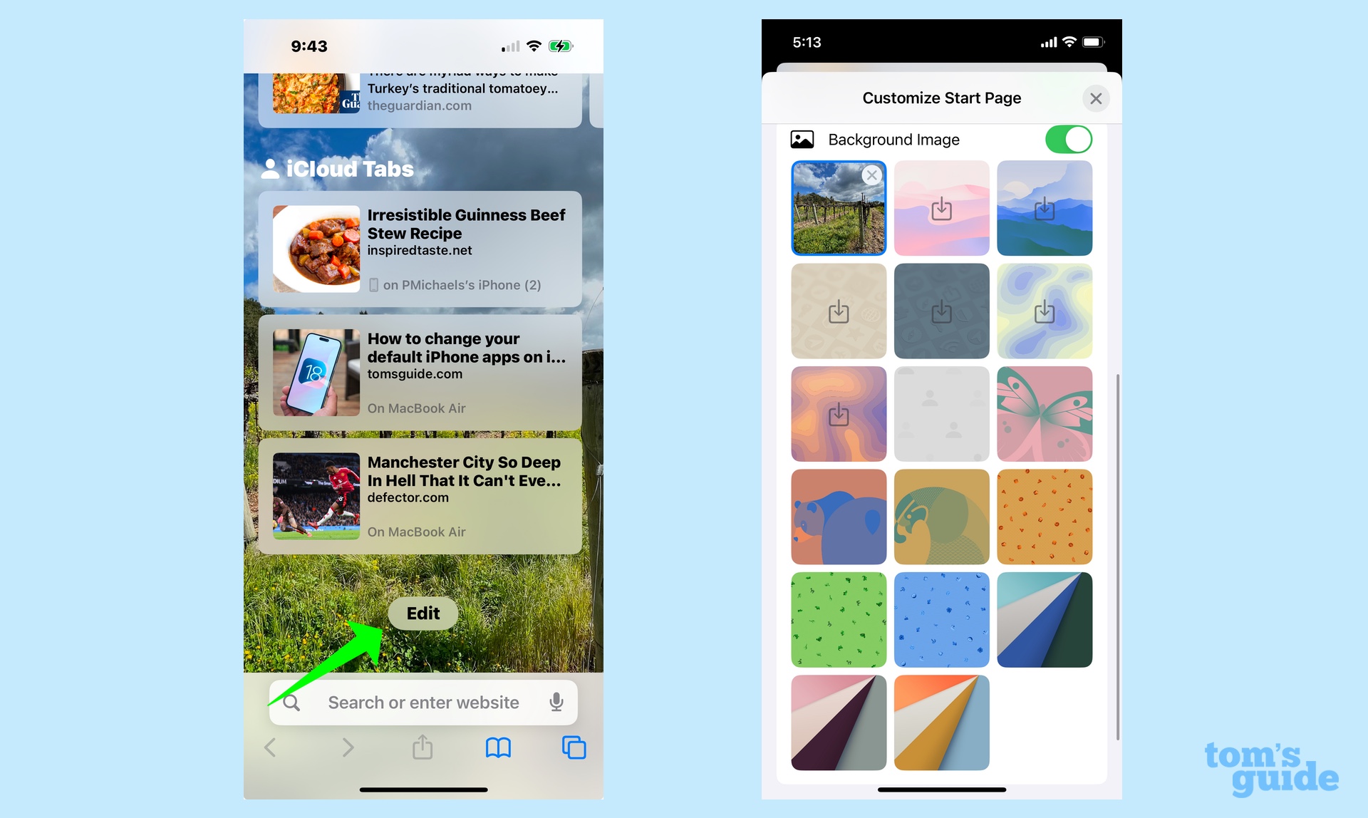 טפטים חדשים ב-iOS 18.2 ספארי