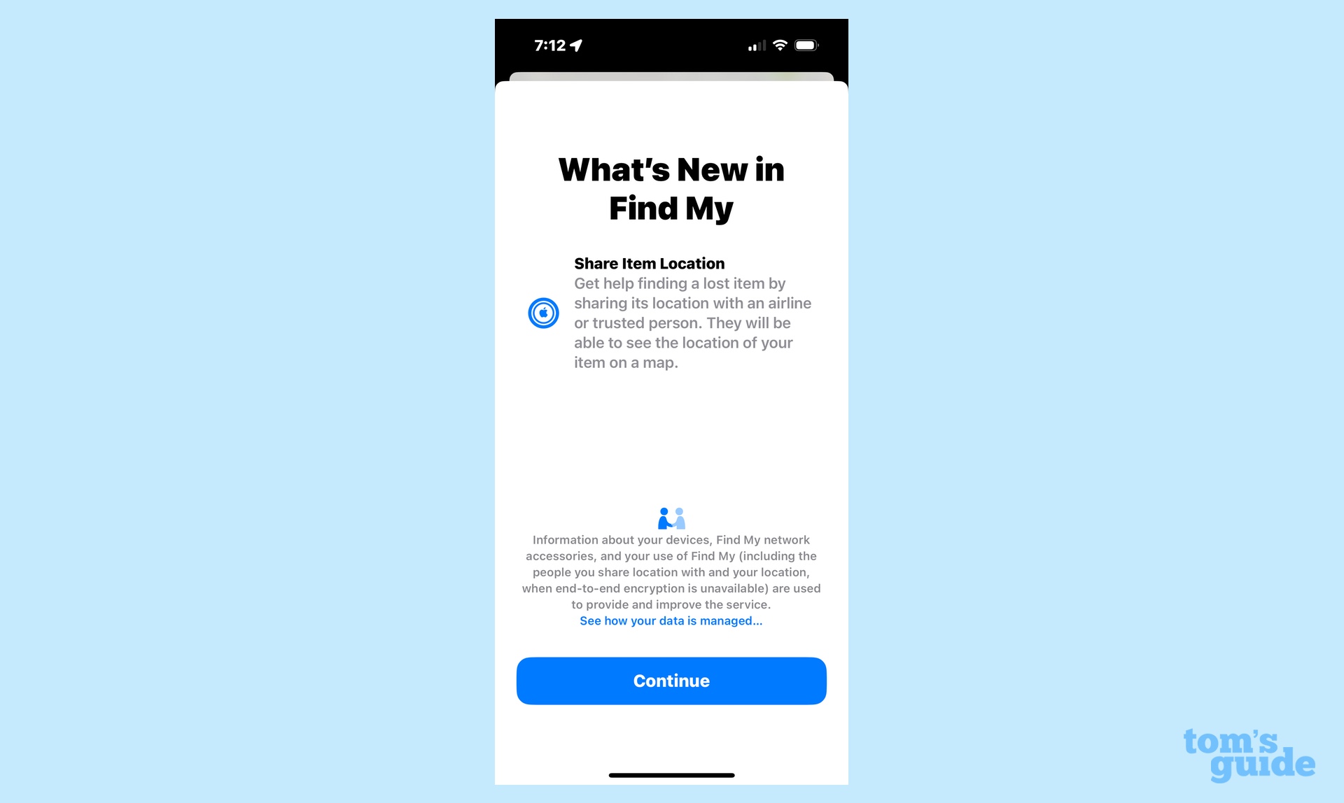 מעודכן את האפליקציה Find My ב-iOS 18.2