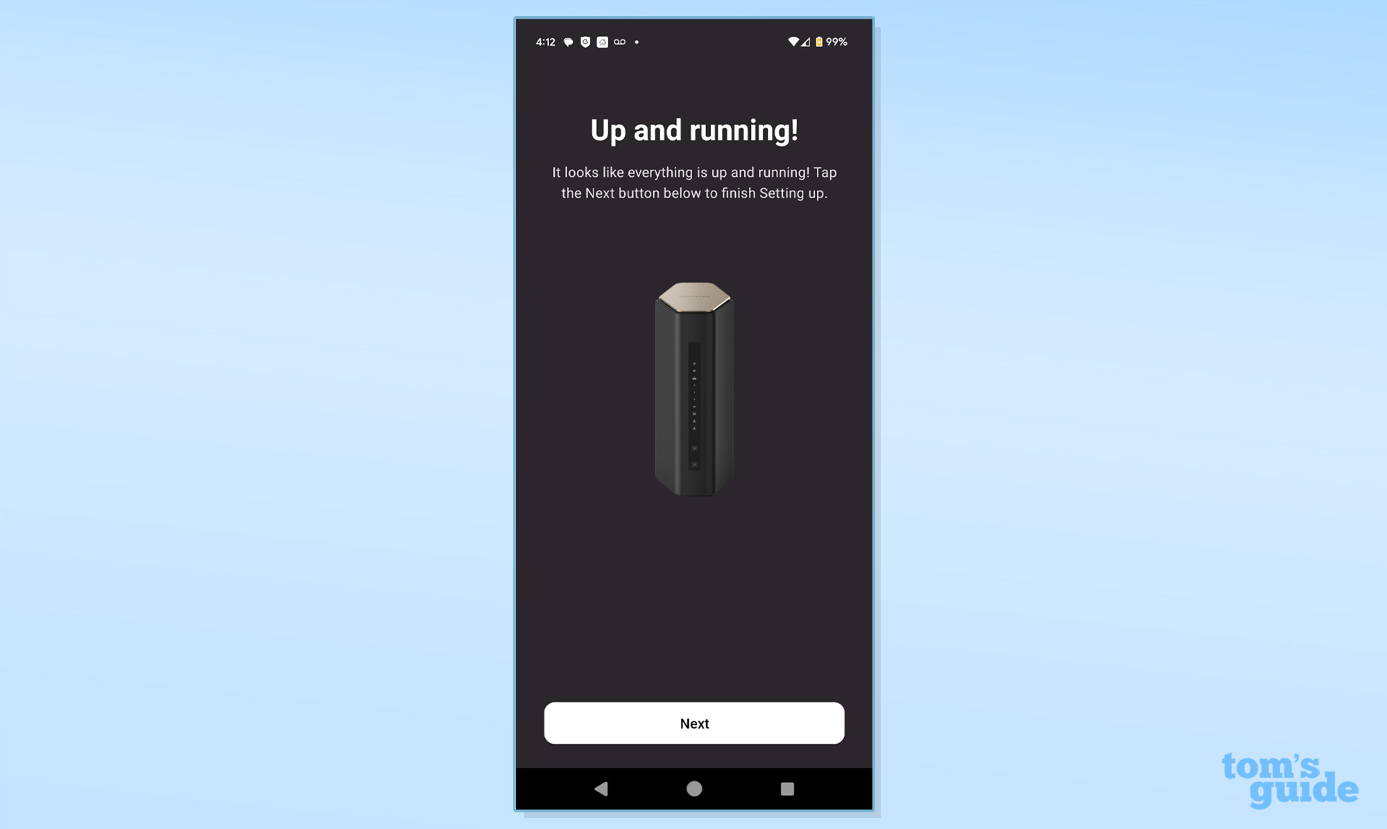 צילום מסך של אפליקציית Netgear Nighthawk RS600