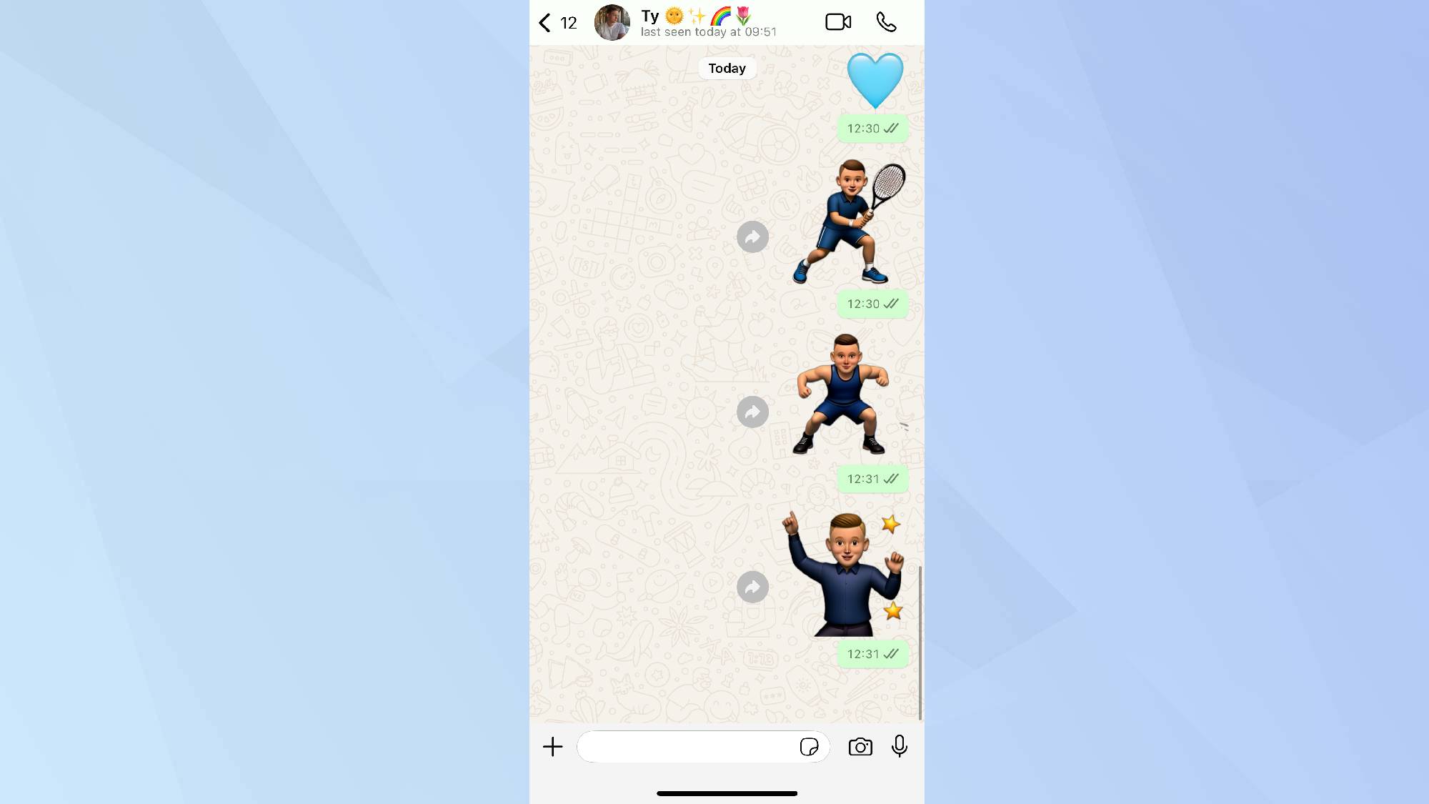 שלח מדבקות Genmoji