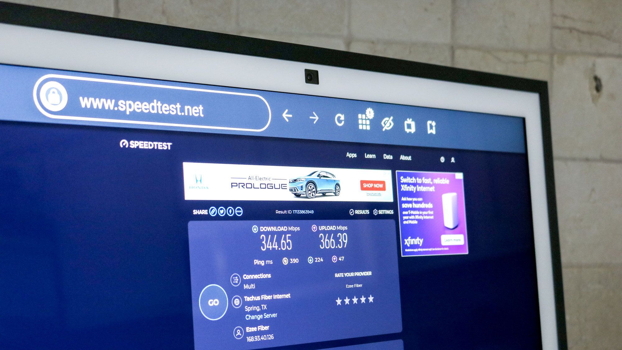 הפעלת בדיקת מהירות ב- Echo Show 21 כדי לבדוק את יכולות ה- Wi-Fi 6E החדשות שלו