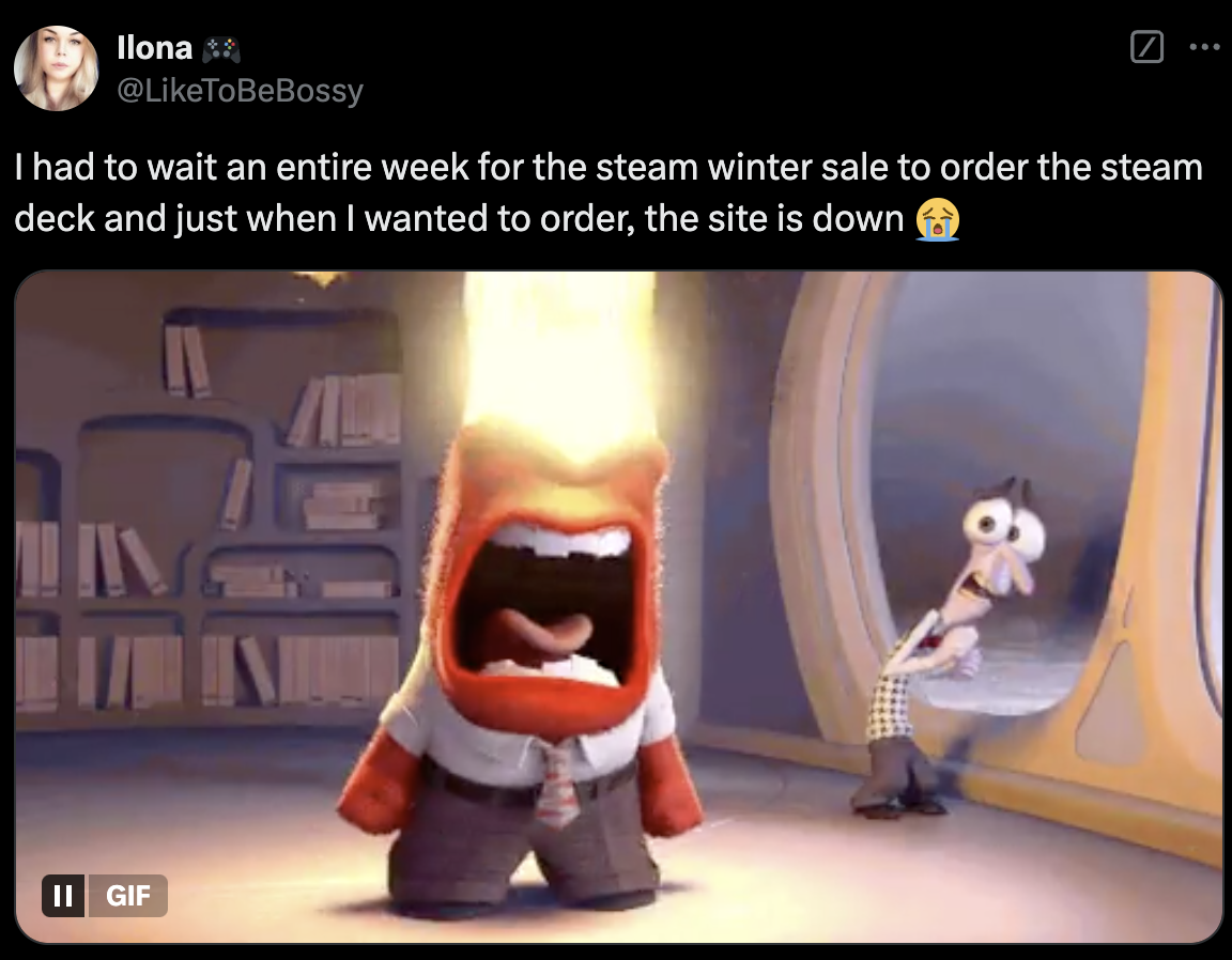 פוסט של משתמש Steam על ההפסקה