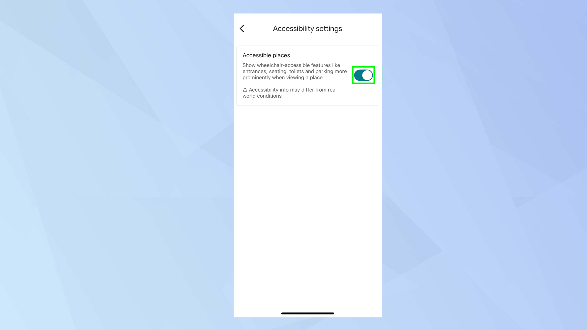 כיצד למצוא מיקומים נגישים במפות Google