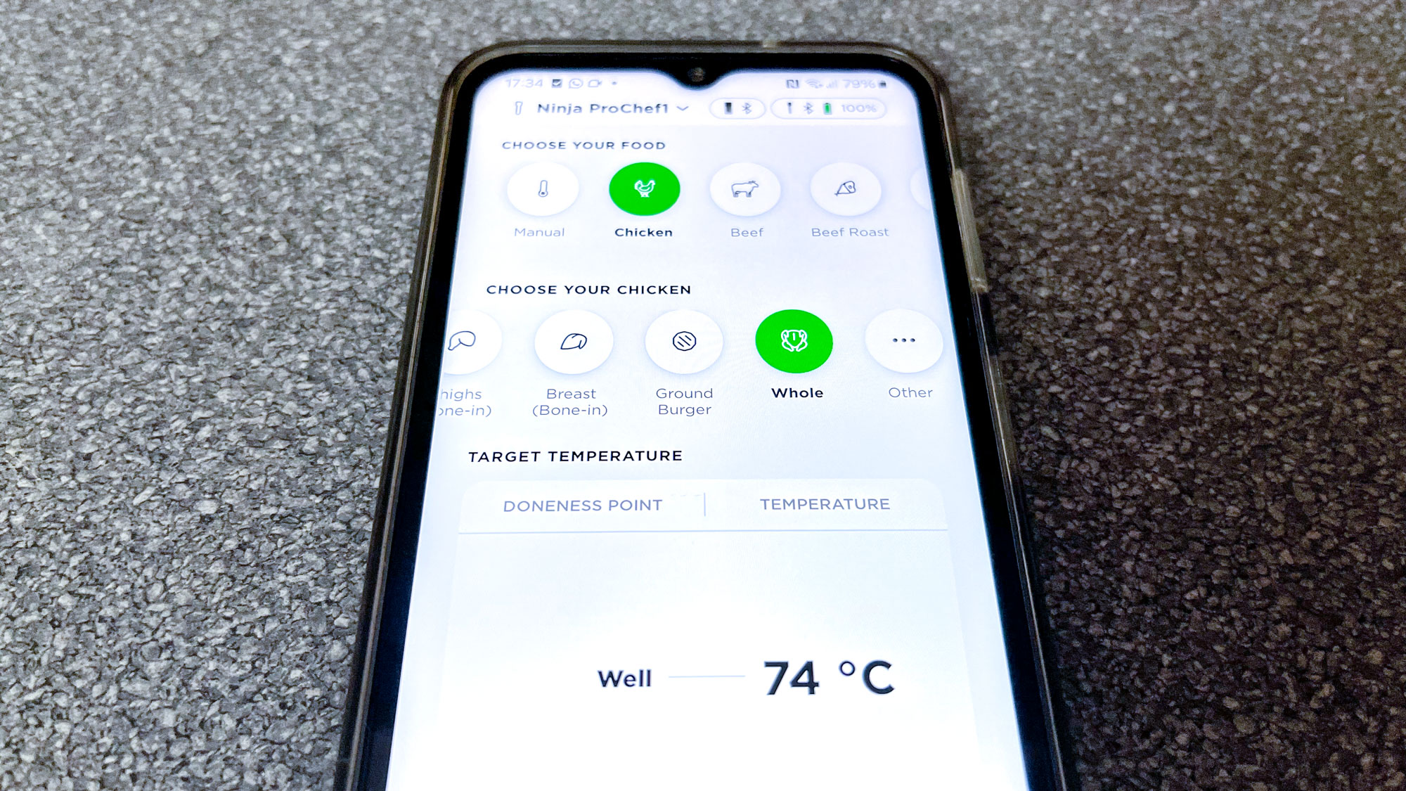 אפליקציית מדחום אלחוטי של נינג'ה פרושף