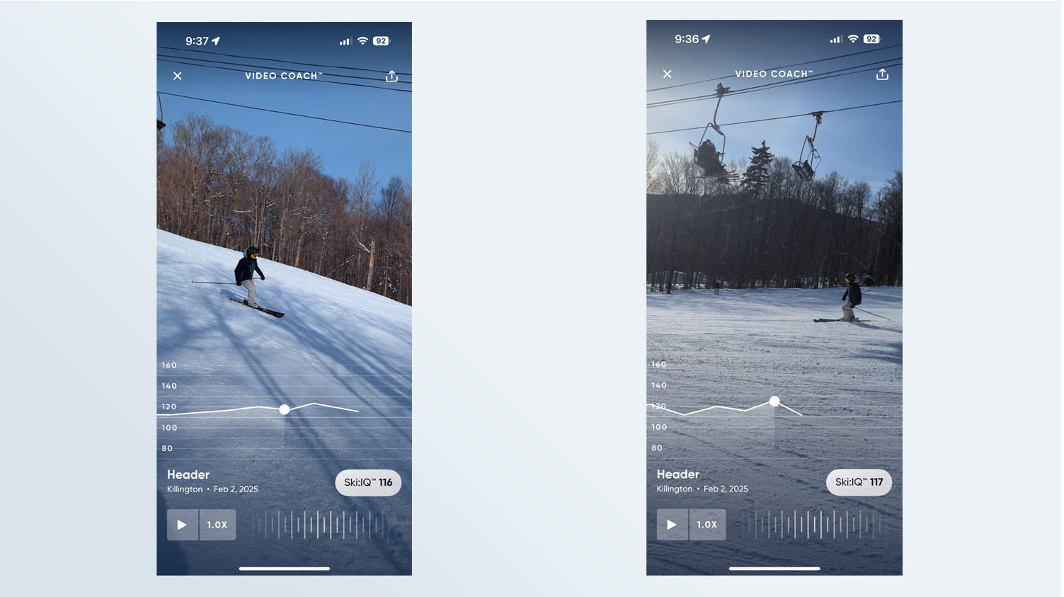 אפליקציית סקי CARV עם אימון וידאו