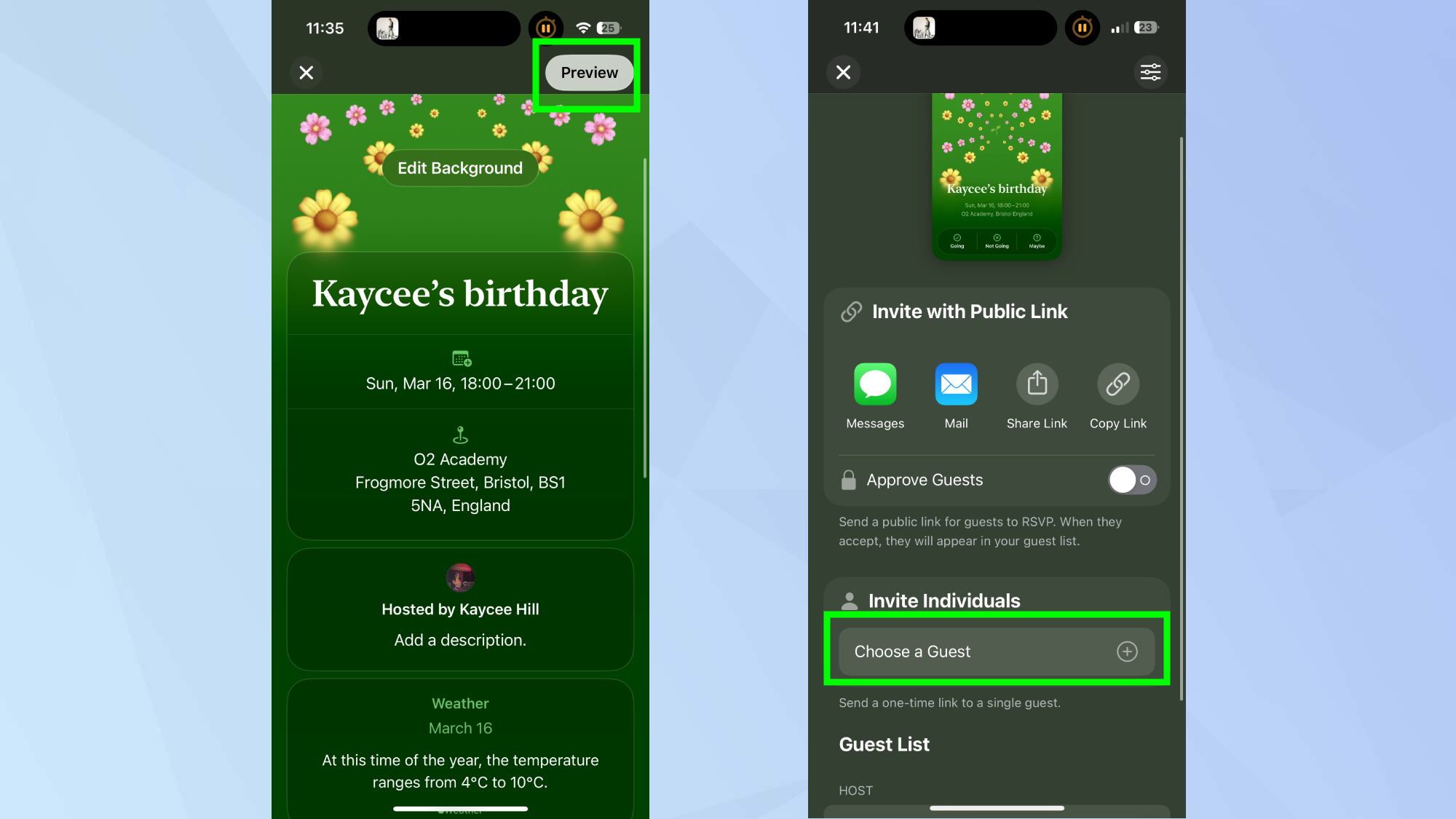 תצוגה מקדימה של Apple הזמנה 