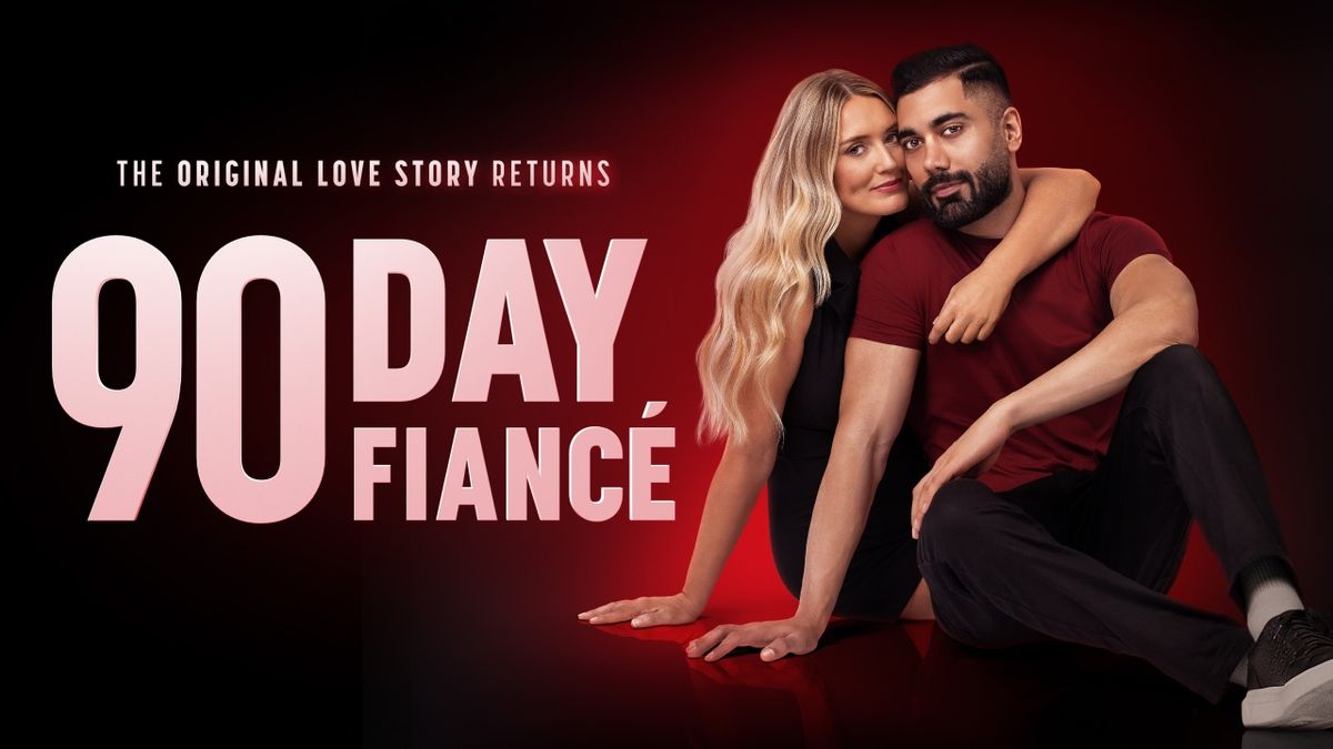 A promotional image for "90 Day Fiance" season 11 featuring Stevi and Mahdi